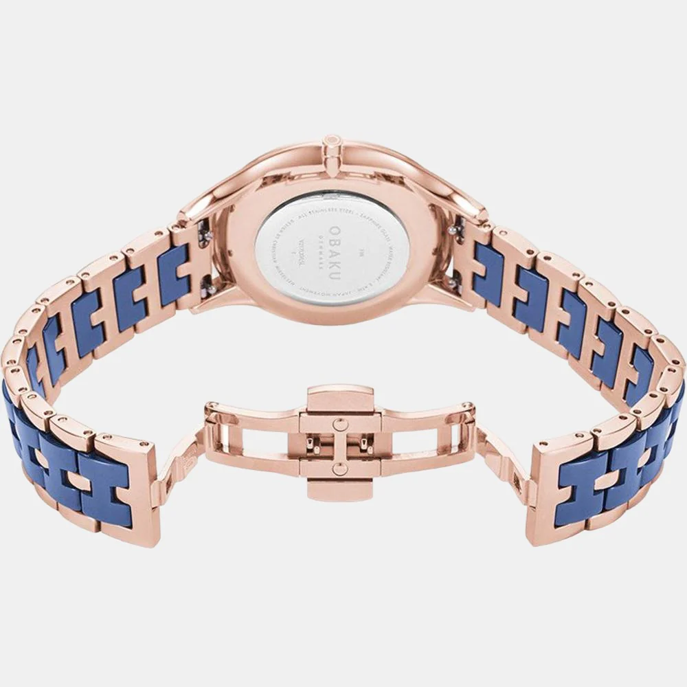 Fin Sunset Women Quartz Blue Dial Analog Stainless Steel Watch V217LXVLSL - Image 6