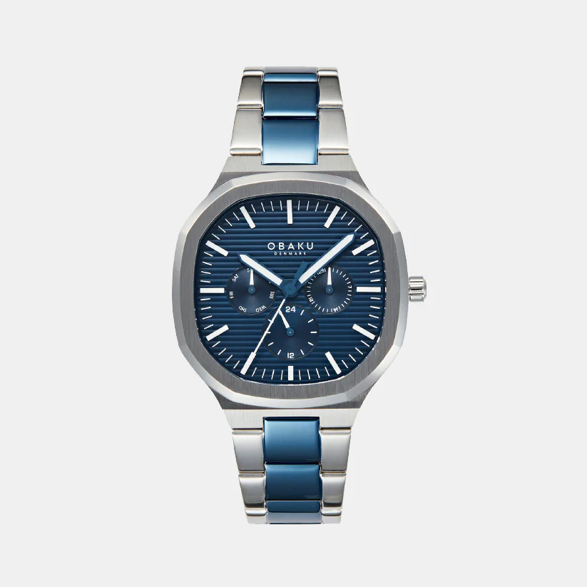 Ild Bluesteel Men Quartz Blue Dial Analog Stainless Steel Watch V275GMCLSK