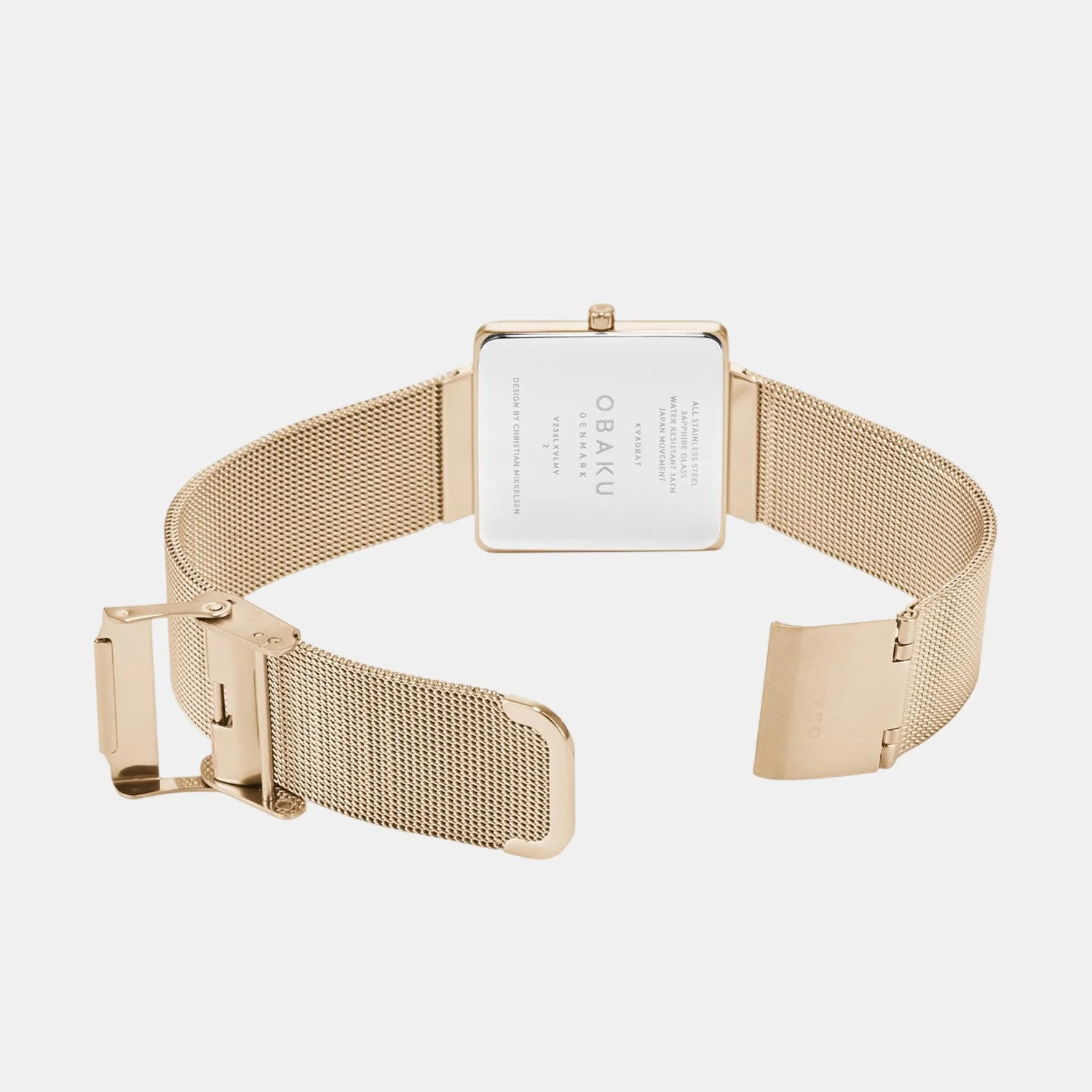 Kvadrat-Gold Women Quartz Blue Dial Analog Mesh Watch V236LXVLMV - Image 4