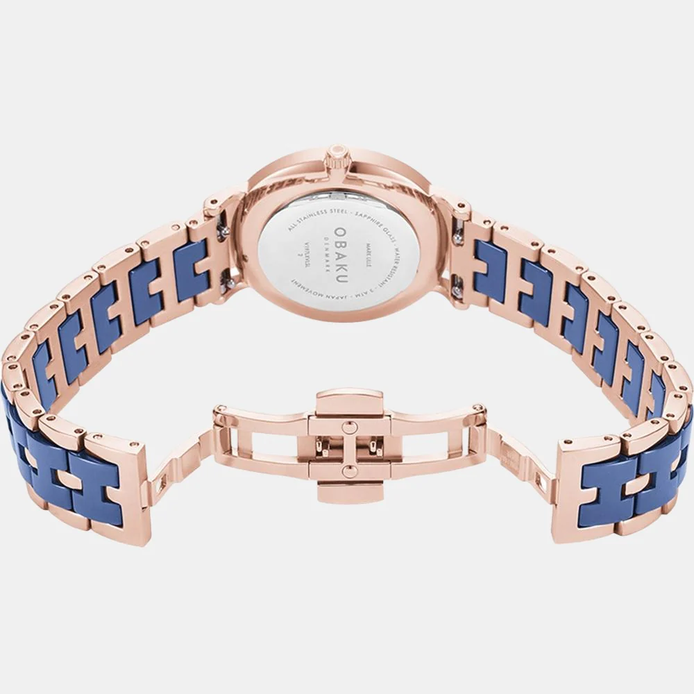 Mark Lille Sunset Women Quartz Blue Dial Analog Stainless Steel Watch V197LXVLSL - Image 4
