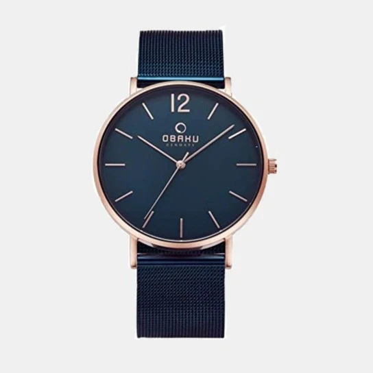 Mark Ocean Men Quartz Blue Dial Analog Stainless Steel Watch V197GXVLML