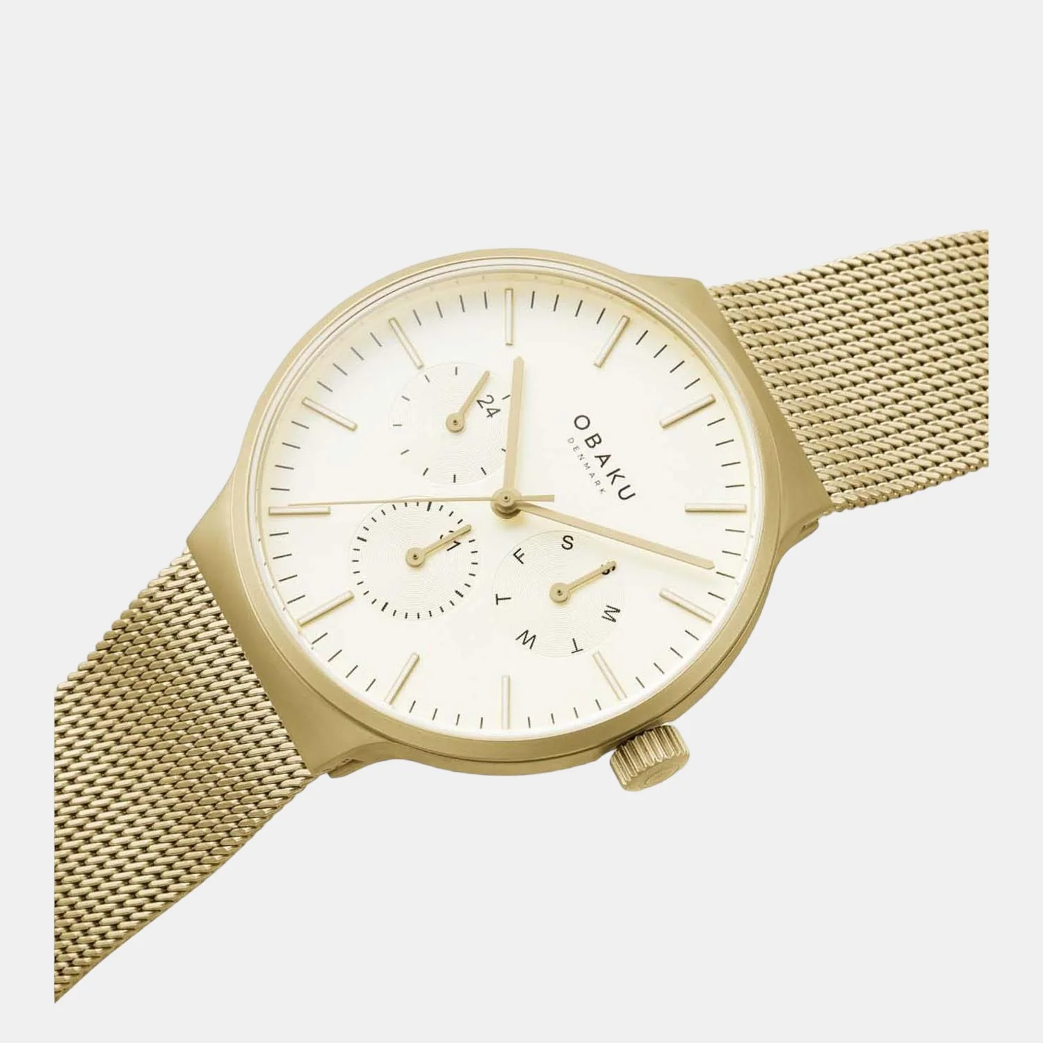 Mos Men Quartz Gold Dial Analog Stainless Steel Watch V229GMGGMG-GD - Image 3
