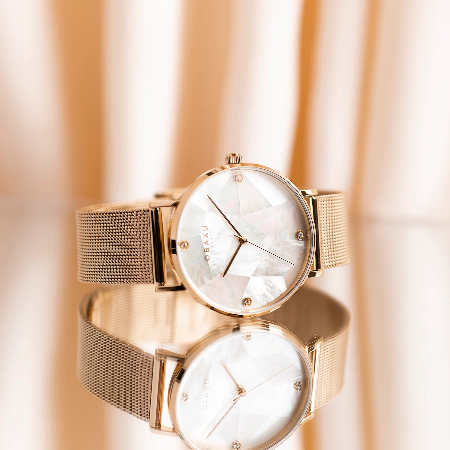 Mosaik Rose Women Quartz White Mother Of Pearl Dial Analog Stainless Steel Watch V268LXVWMV - Image 5