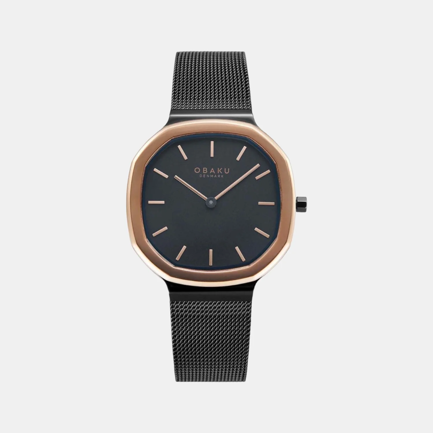 Oktant Women Quartz Black Dial Analog Mesh Watch V253LXMBMB