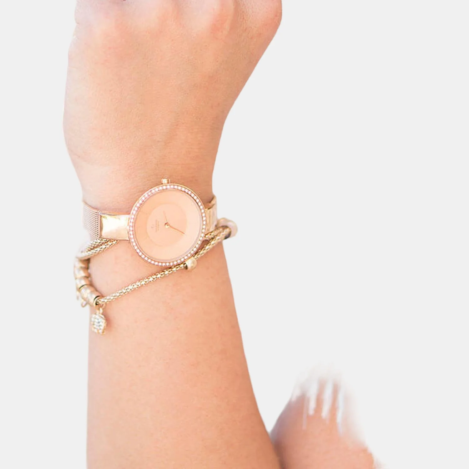 Sol Glimt Rose Women Quartz Rose Gold Dial Analog Stainless Steel Watch V179LEVVMV - Image 5
