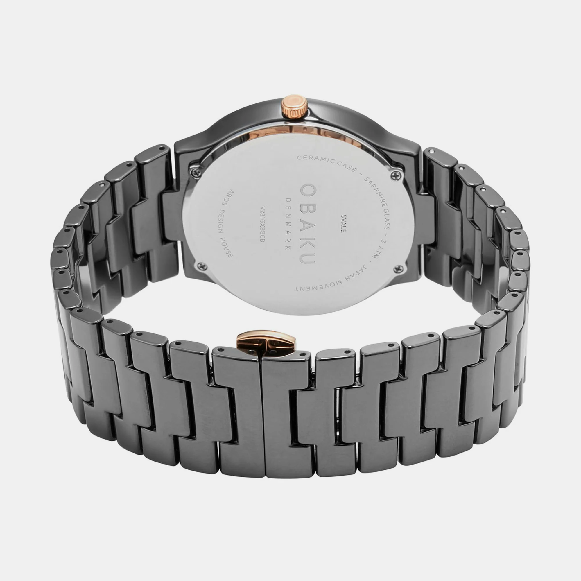 Svale Men Quartz Black Dial Analog Ceramic Watch V281GXBBCB - Image 3