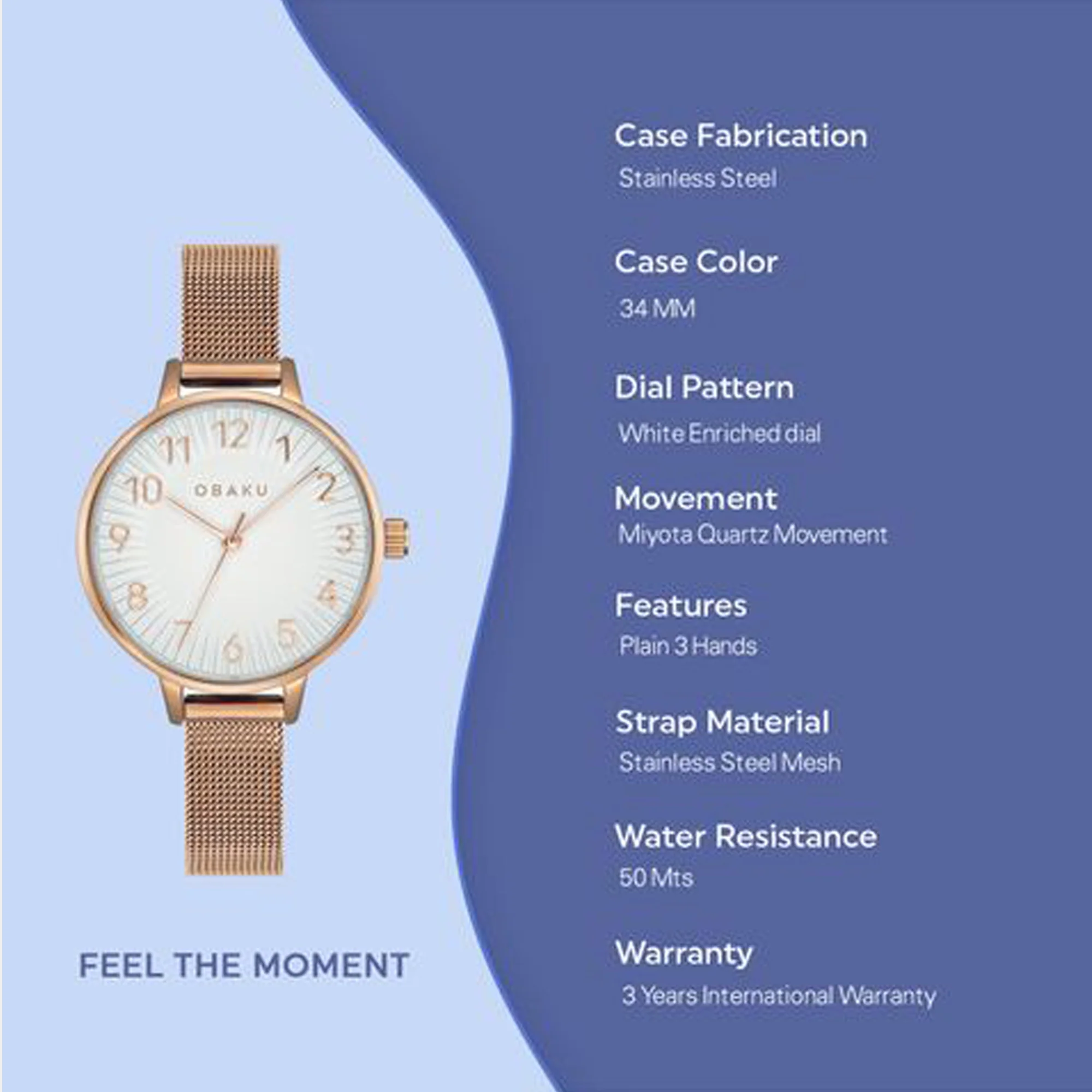 Syren-Rose Women Quartz White Dial Analog Mesh Watch V237LXVIMV - Image 4
