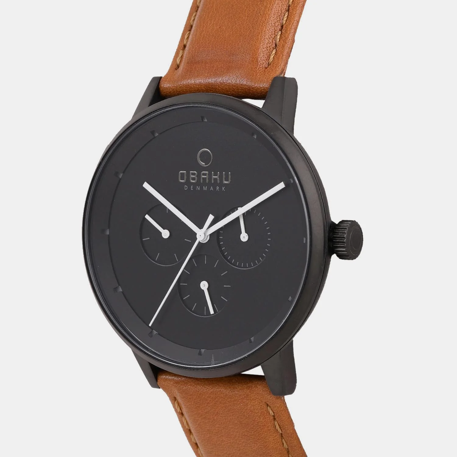 Venlig Tan Men Quartz Black Dial Analog Leather Watch V208GMBBRZ - Image 2