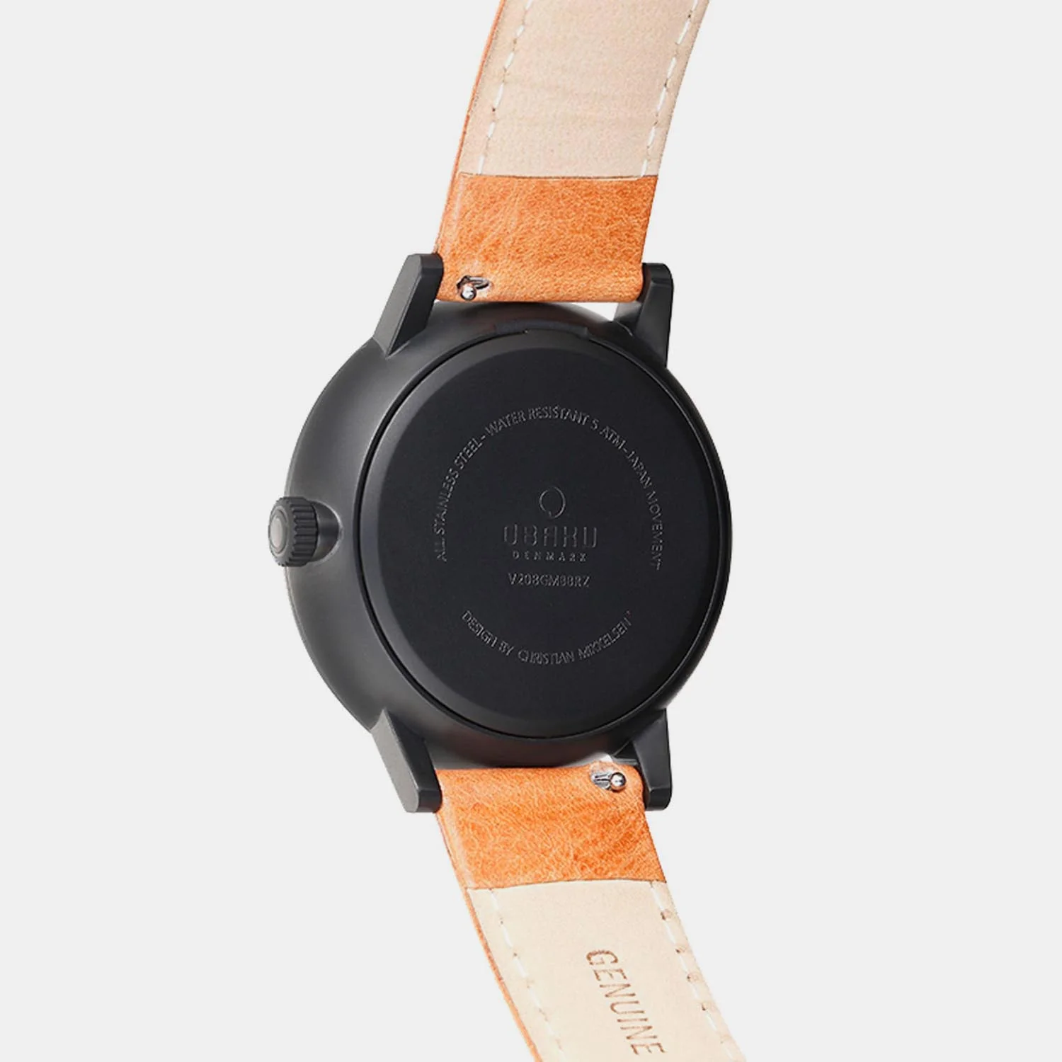 Venlig Tan Men Quartz Black Dial Analog Leather Watch V208GMBBRZ - Image 3