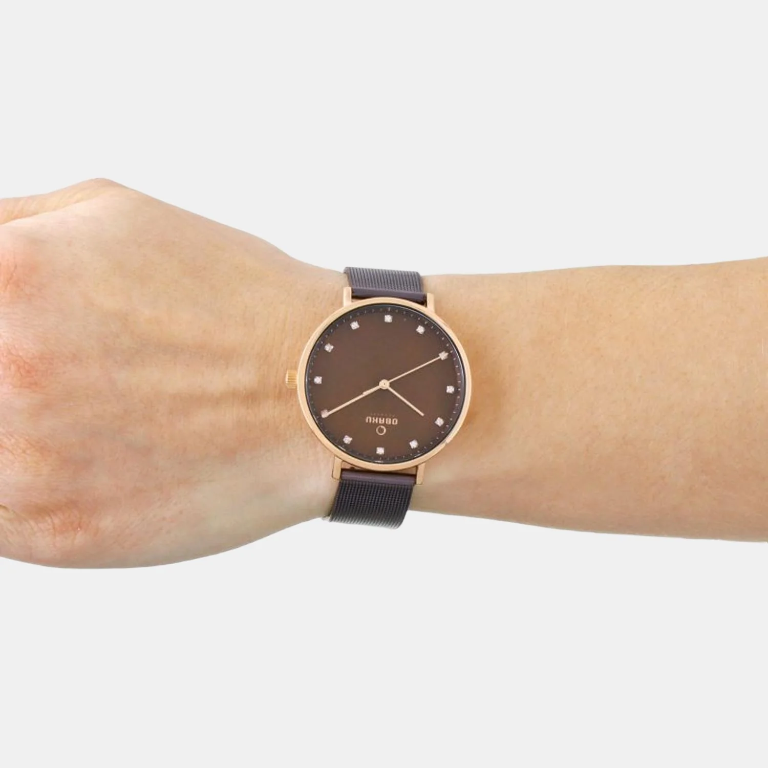 Vest Walnut Women Quartz Brown Dial Analog Mesh Watch V186LXVNMN - Image 4