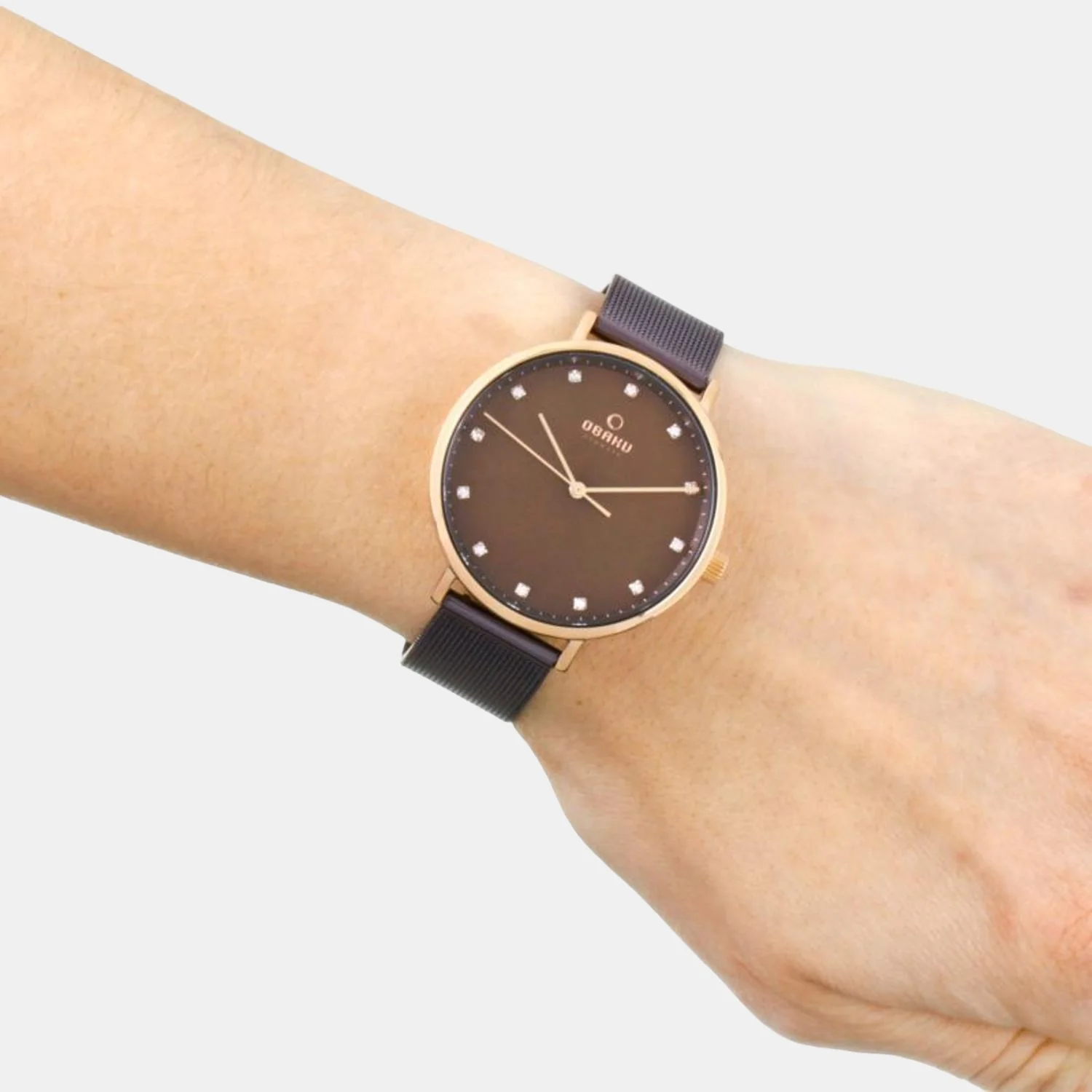 Vest Walnut Women Quartz Brown Dial Analog Mesh Watch V186LXVNMN - Image 5
