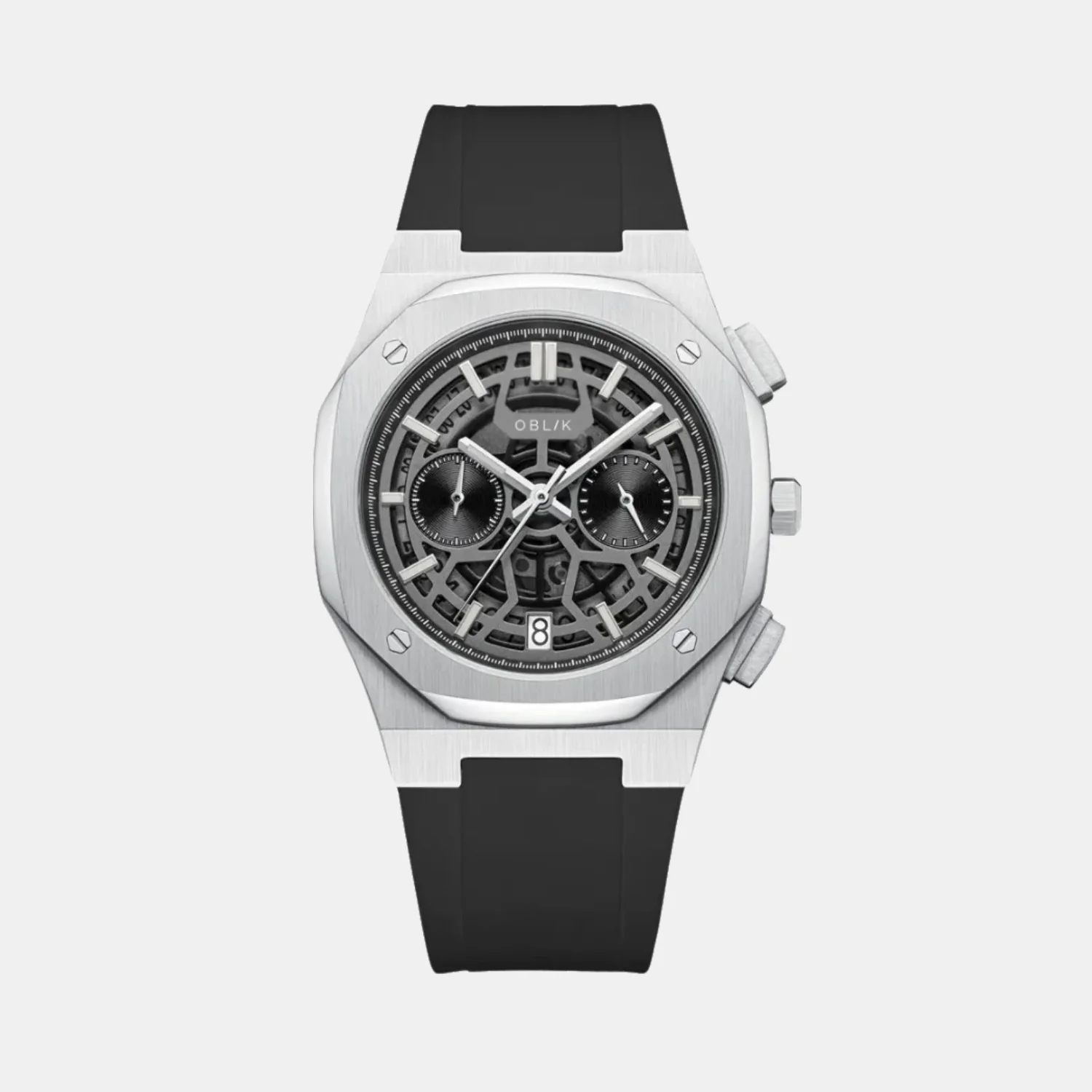 Geome Sport Men Quartz Black Dial Chronograph Silicone Watch - Image 2