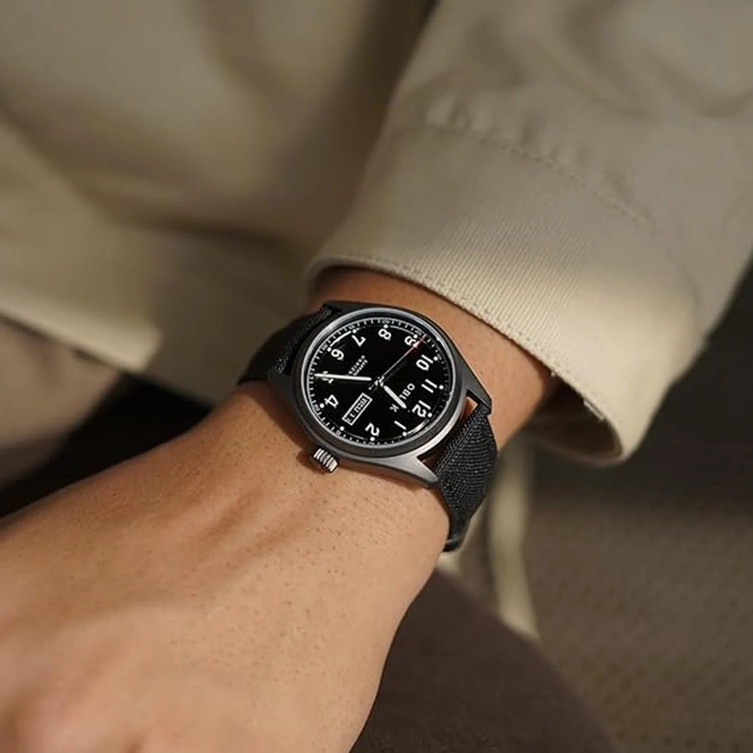 Horizon Men Quartz Black Dial Analog Fabric Watch - Image 5