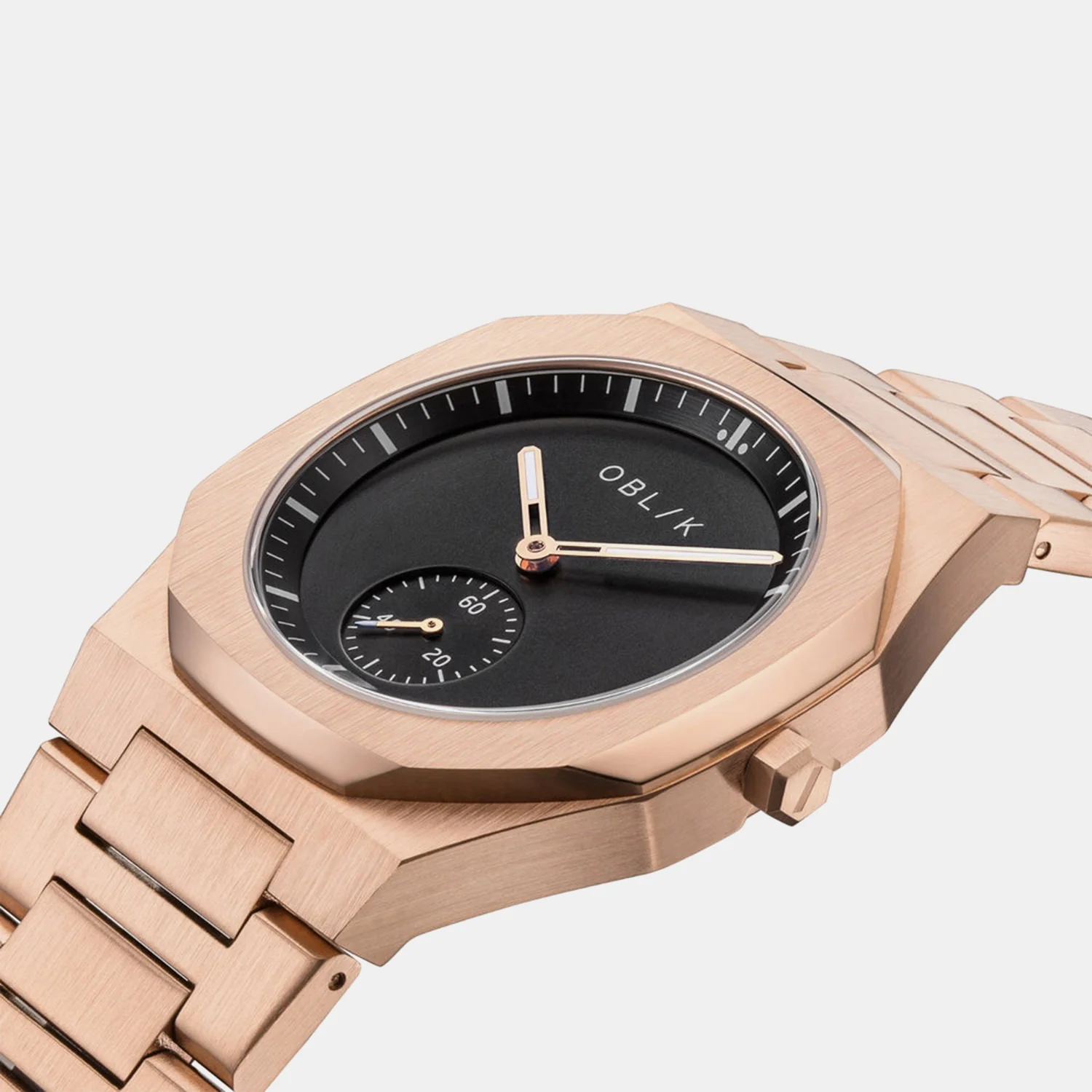 Men Quartz Black Dial Analog Stainless Steel Watch Zeus-Rose Gold - Image 2