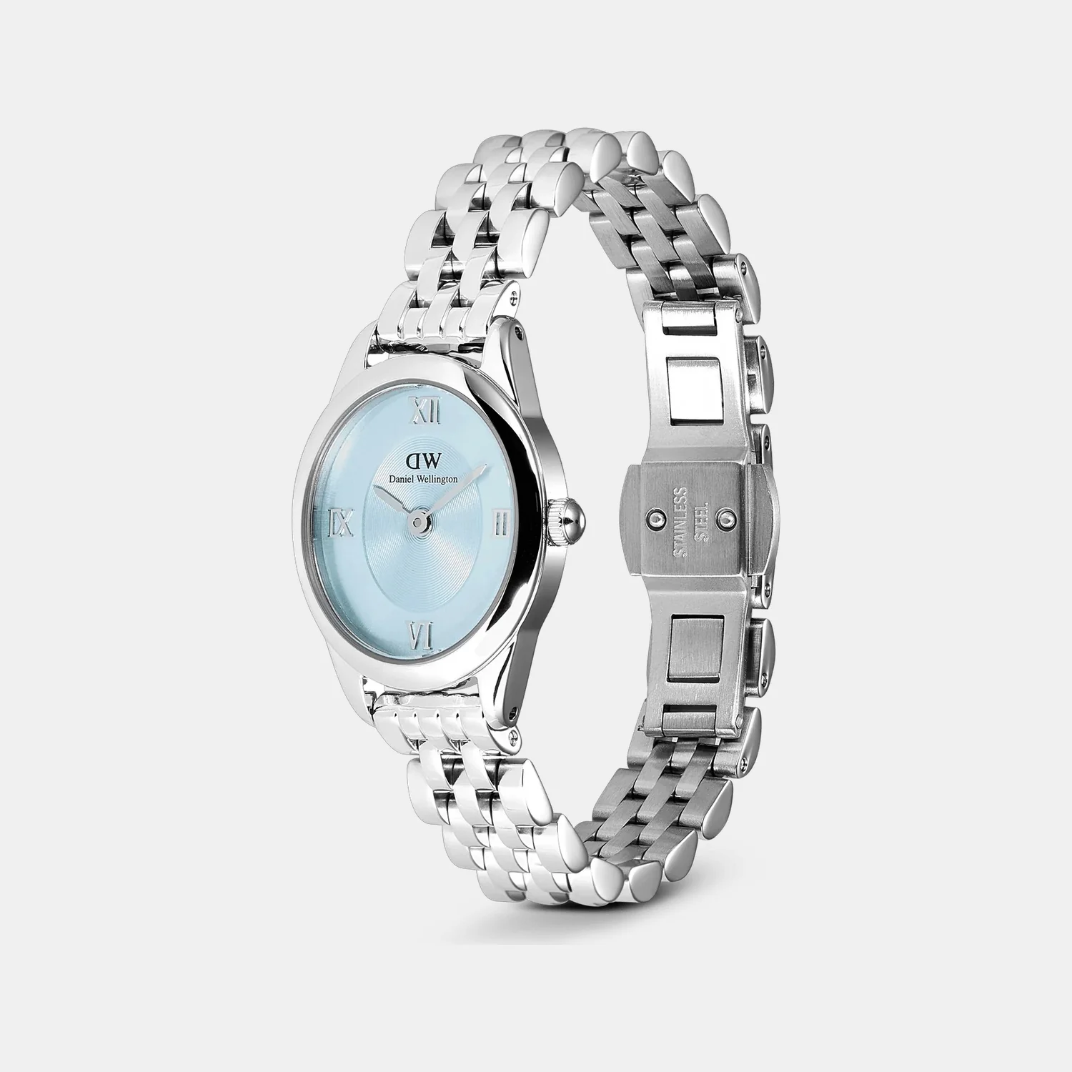 Oval Mini Women Quartz Ice Blue Dial Analog Stainless Steel Watch DW00100809K - Image 4