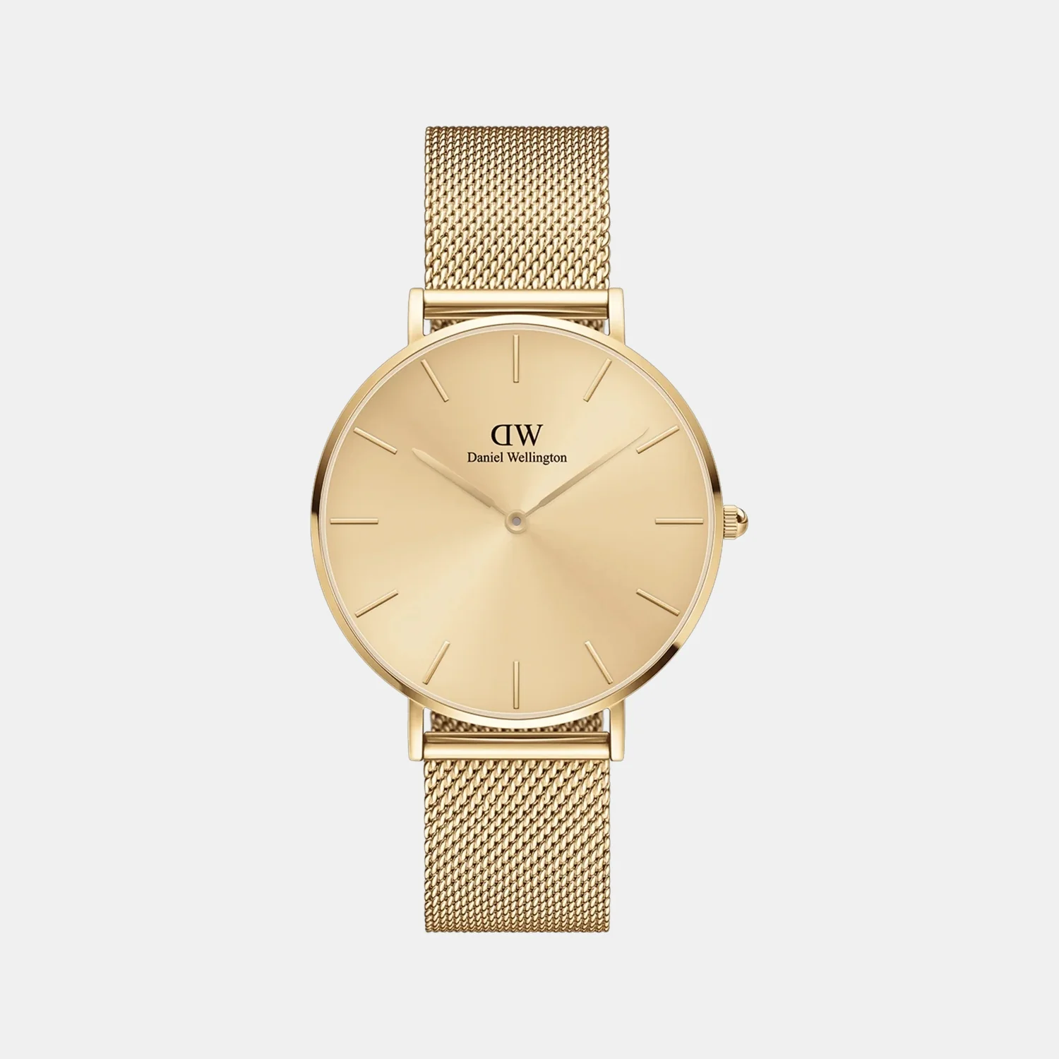 Women Quartz Gold Dial Analog Mesh Watch DW00100473K