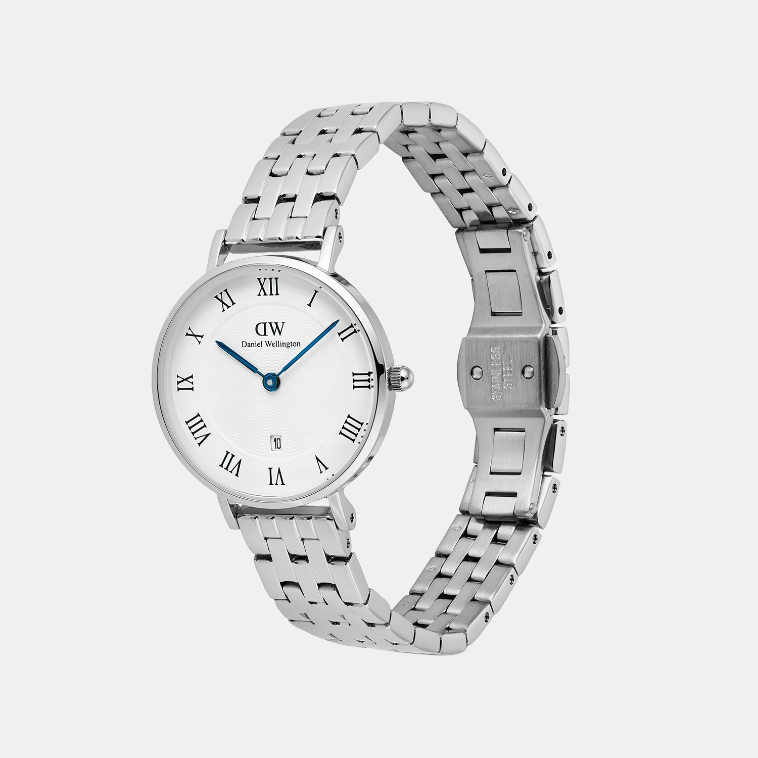Petite Women Quartz White Dial Analog Stainless Steel Watch DW00100859K - Image 3