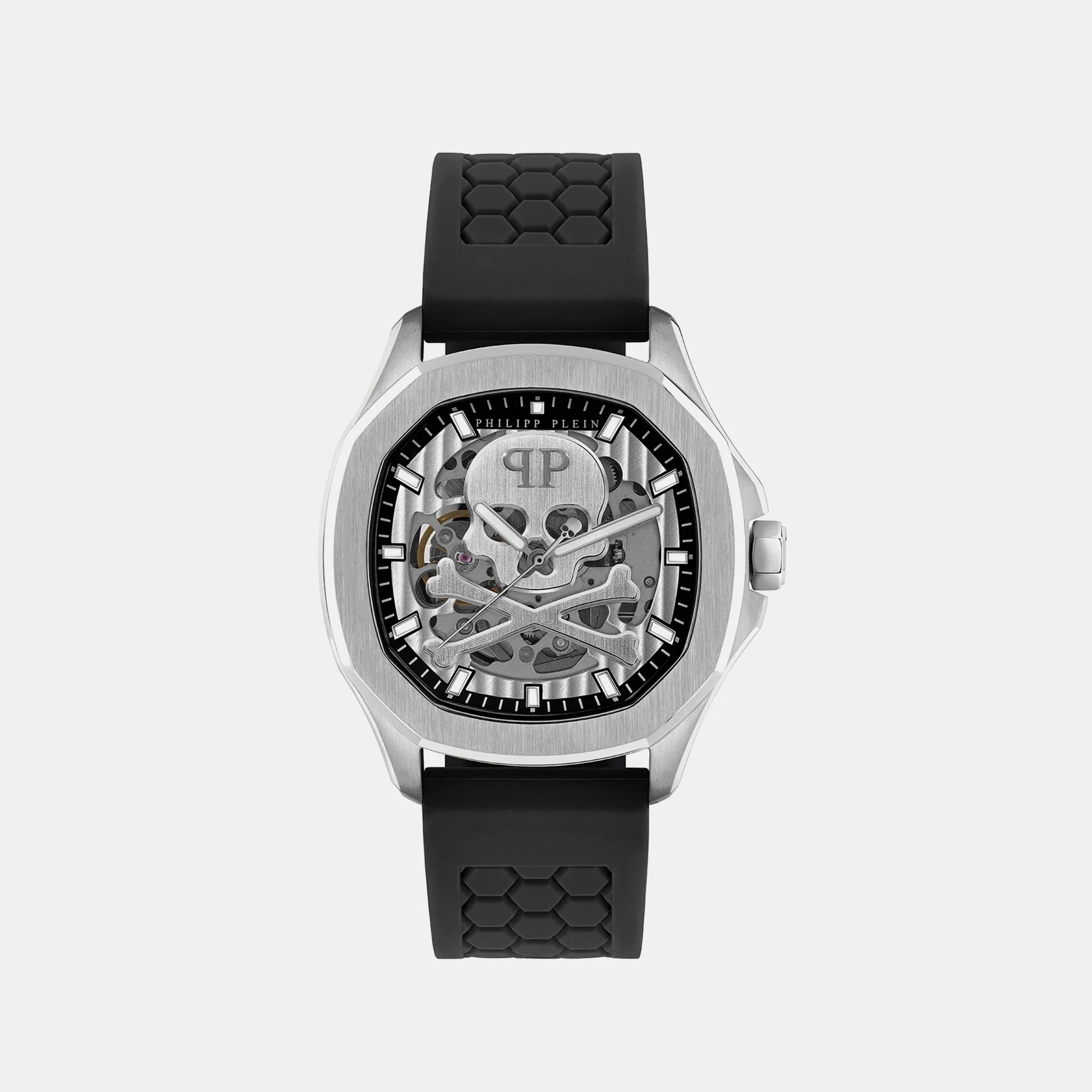 High-Iconic Men Automatic Silver Dial Analog Silicone Watch PWRAA0123