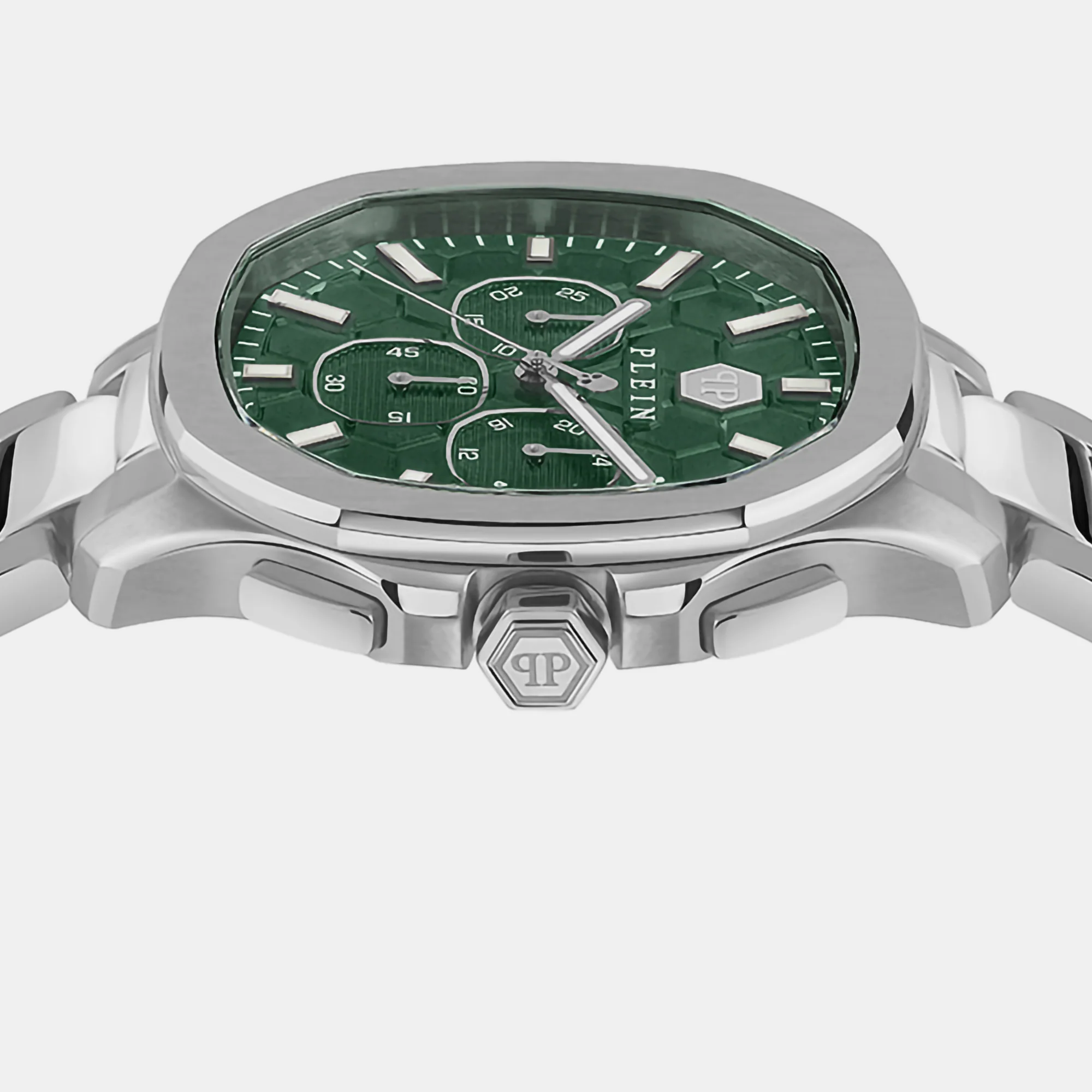 High-Iconic Men Quartz Green Dial Chronograph Stainless Steel Watch PWSAA0223 - Image 2