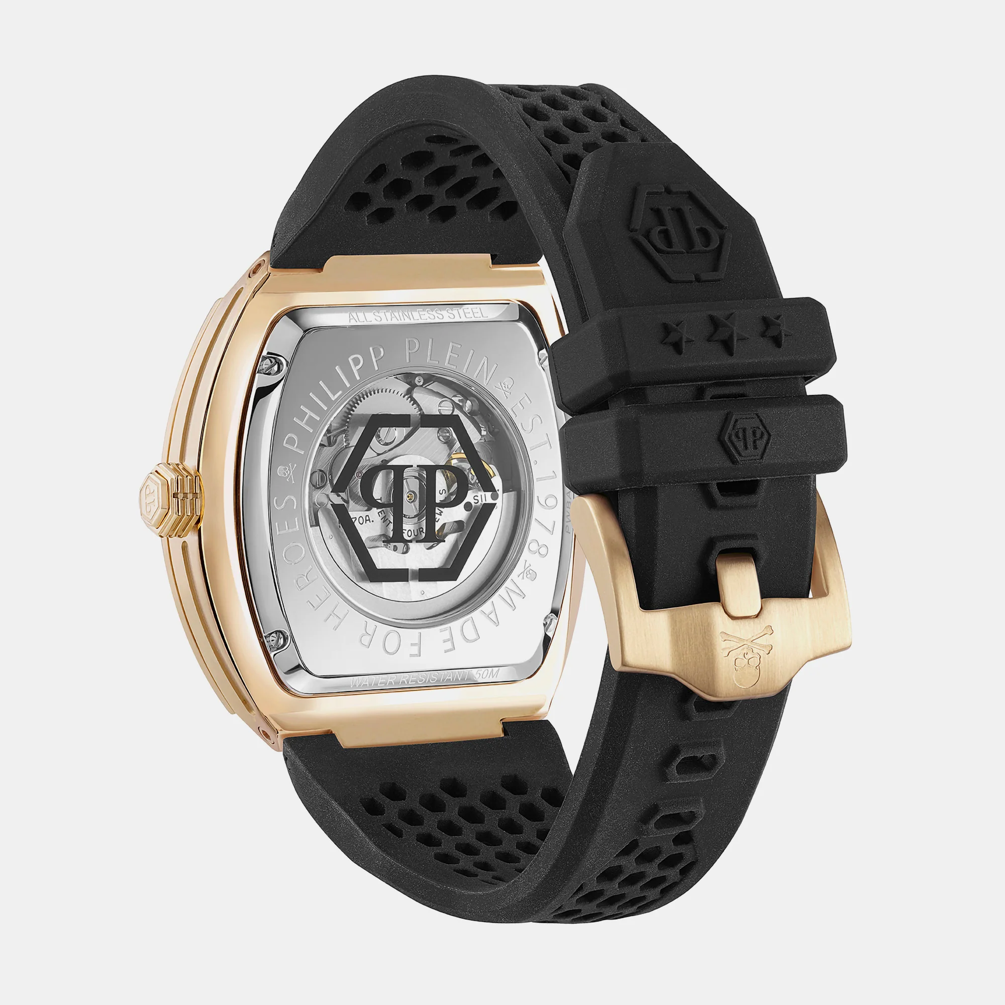 $keleton Men Automatic Black Dial Analog Silicone Watch PWBAA1623 - Image 3