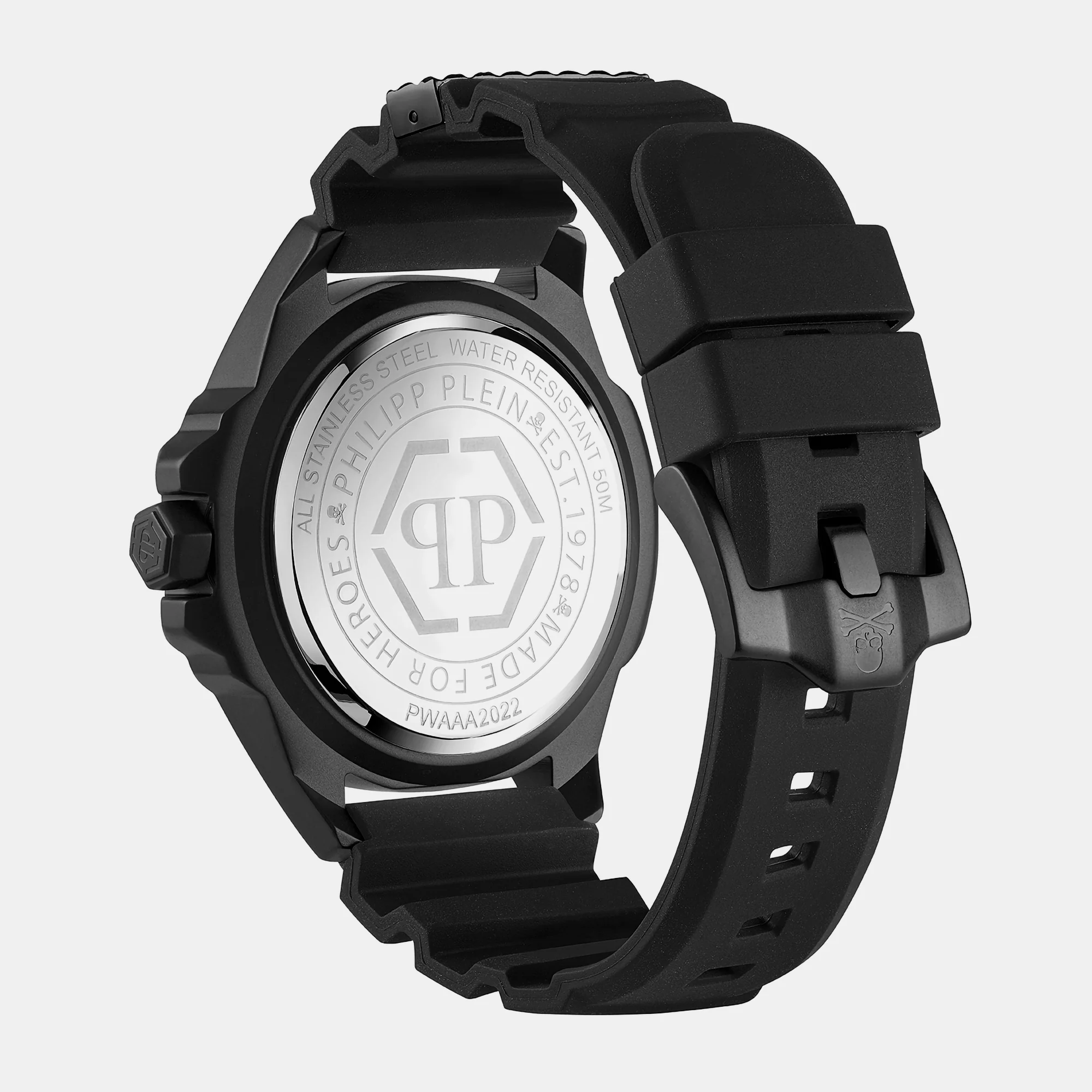 $kull Men Quartz Black Dial Analog Silicone Watch PWAAA2022 - Image 3