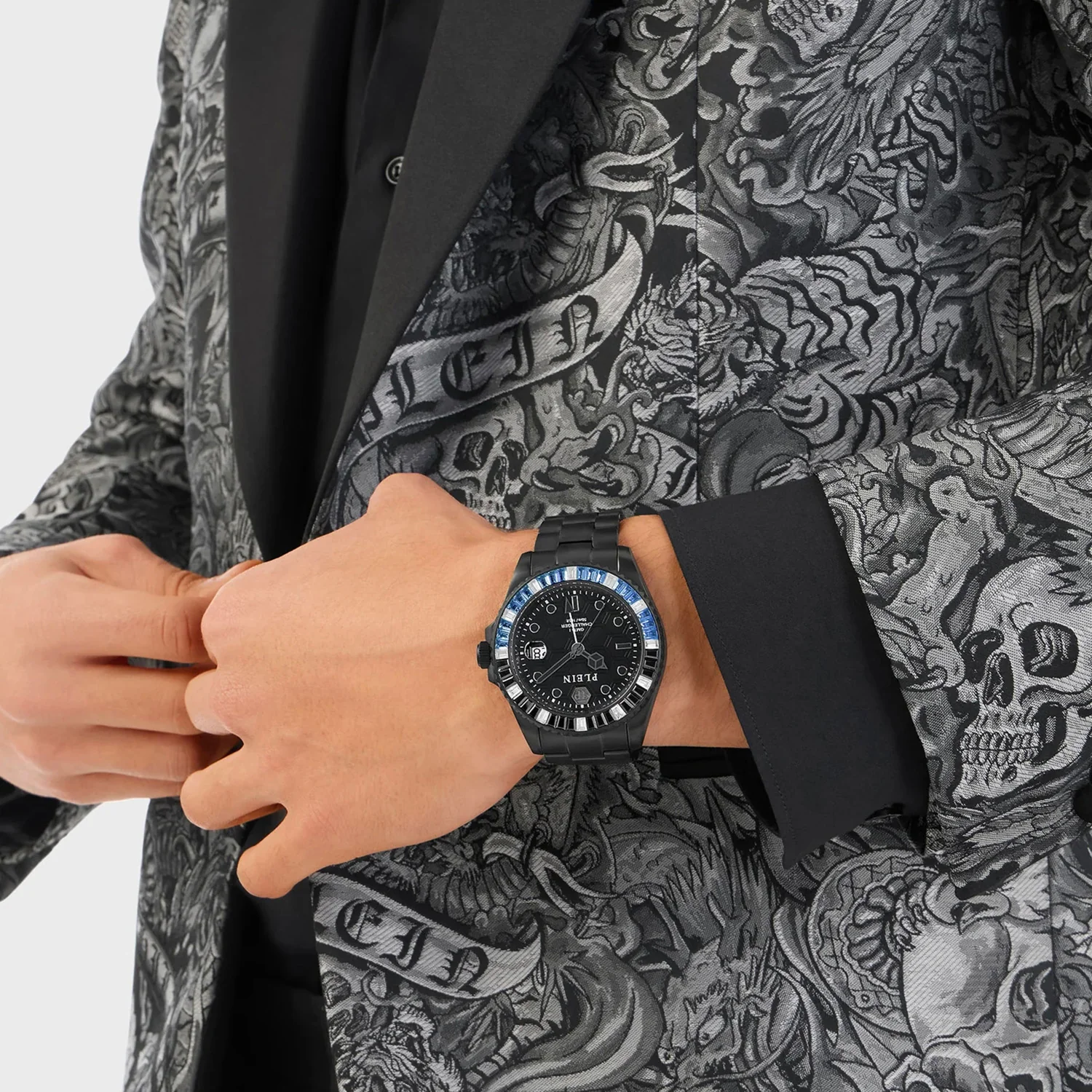 Men GMT Black Dial Analog Stainless Steel Watch PWPZA0324 - Image 4