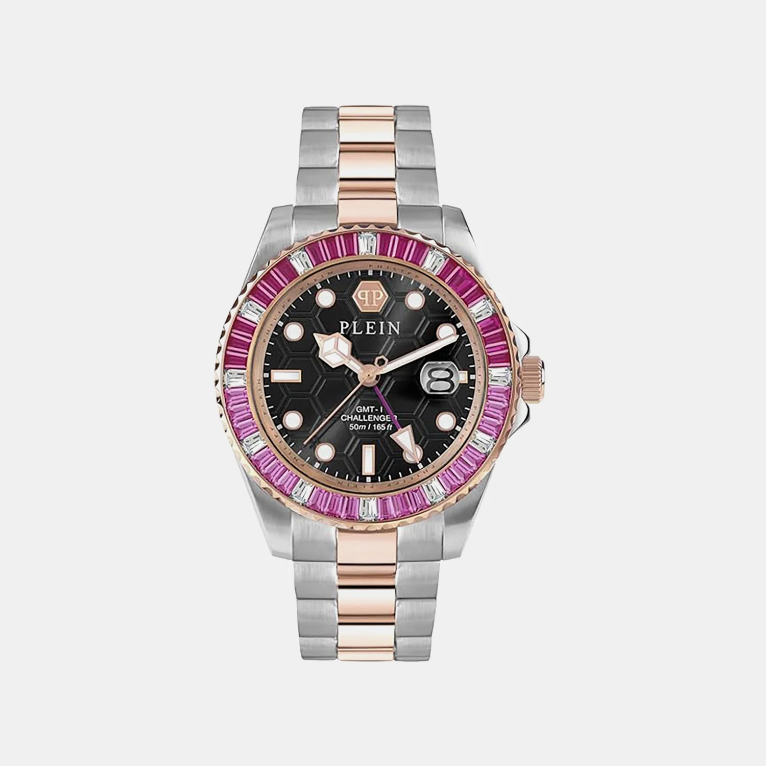 Men GMT Black Dial Analog Stainless Steel Watch PWPZA0424