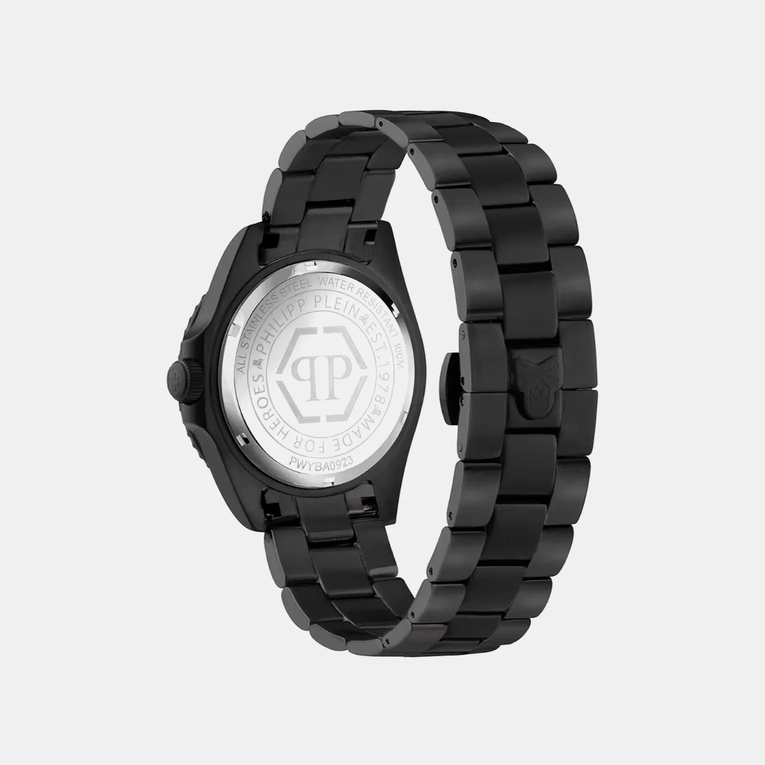 Men GMT Black Dial Analog Stainless Steel Watch PWYBA0923 - Image 3