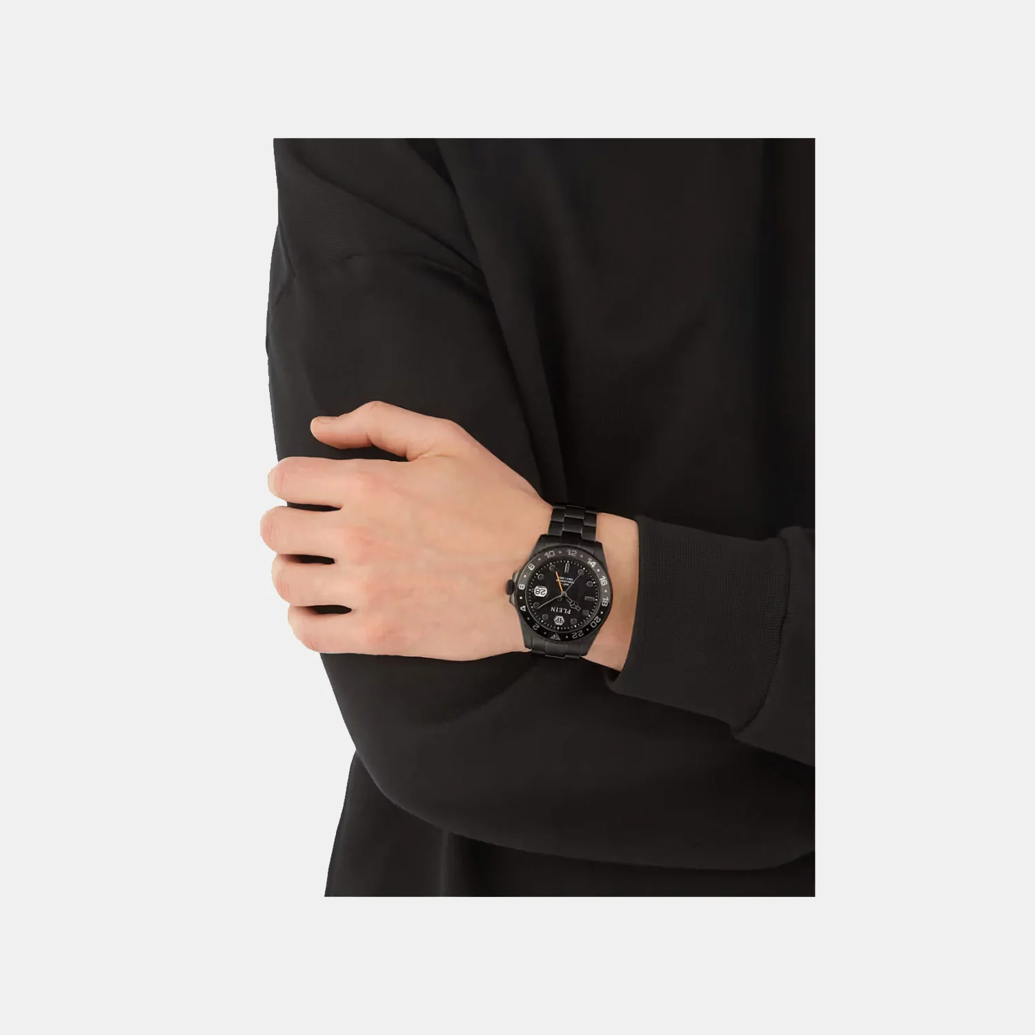 Men GMT Black Dial Analog Stainless Steel Watch PWYBA0923 - Image 5