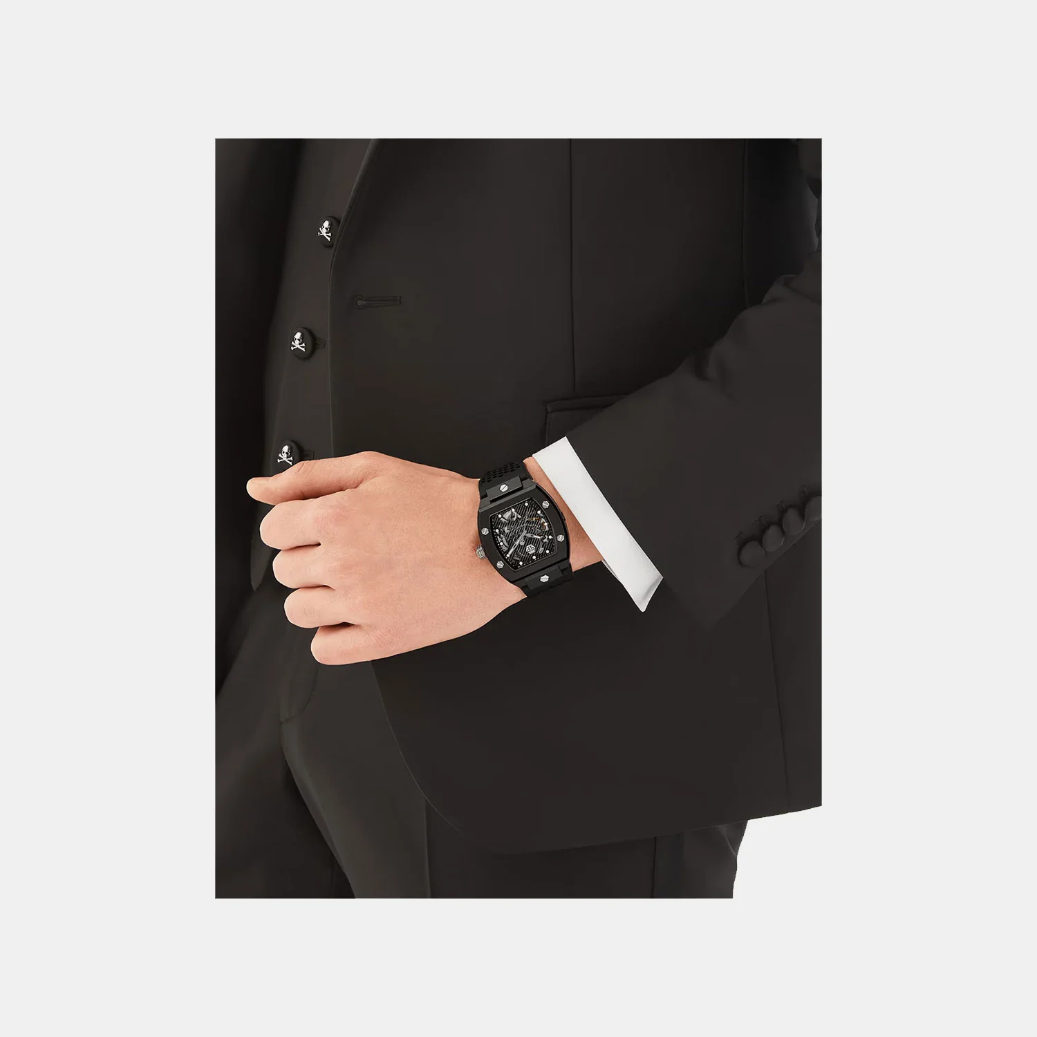 Men Quartz Black Dial Analog Silicone Watch PWVBA0423 - Image 5