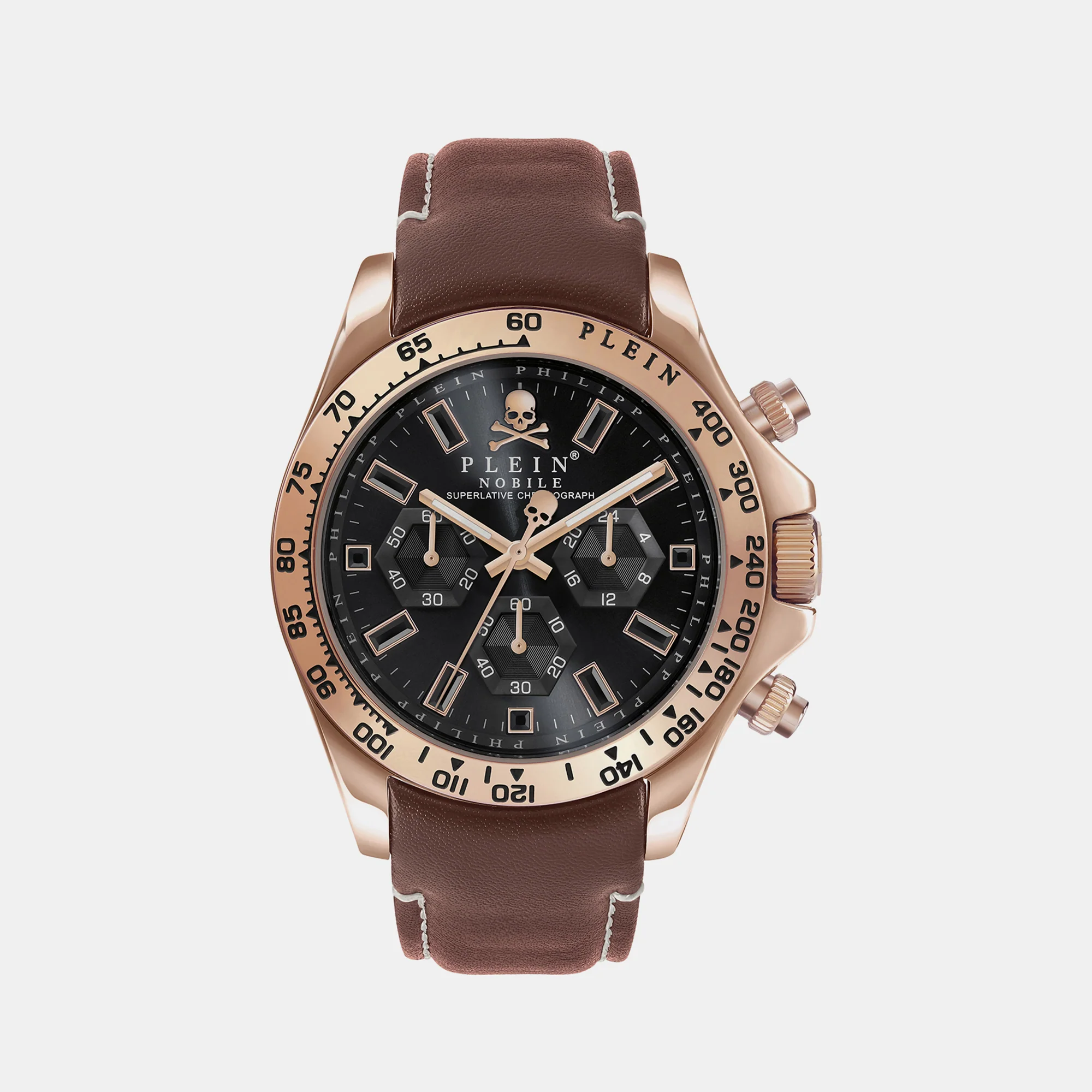 Men Quartz Black Dial Chronograph Leather Watch PWCAA0221
