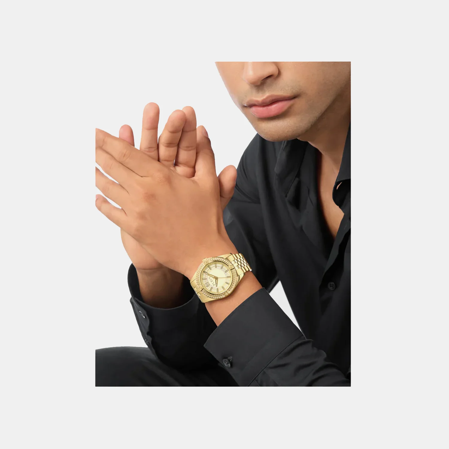 Men Quartz Champagne Dial Analog Metal Watch PWZFA0325 - Image 4