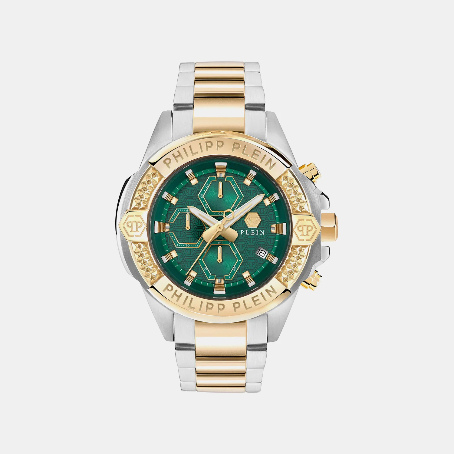 Men Quartz Green Dial Chronograph Metal Watch PWWFA0525