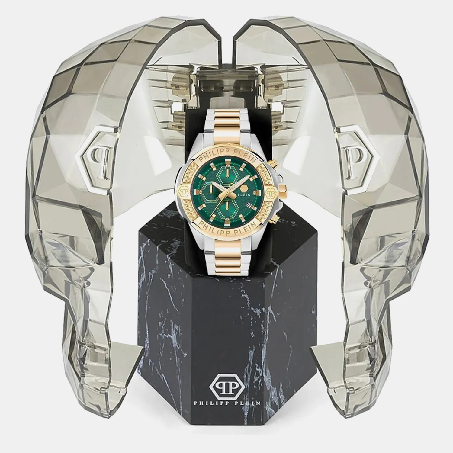 Men Quartz Green Dial Chronograph Metal Watch PWWFA0525 - Image 4