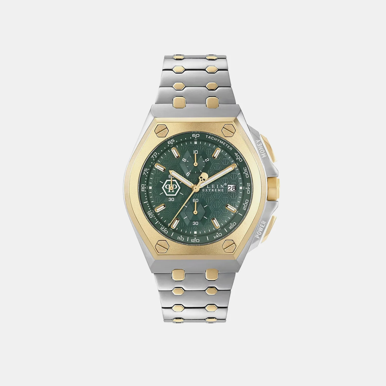 Men Quartz Green Dial Chronograph Stainless Steel Watch PWGAA0521