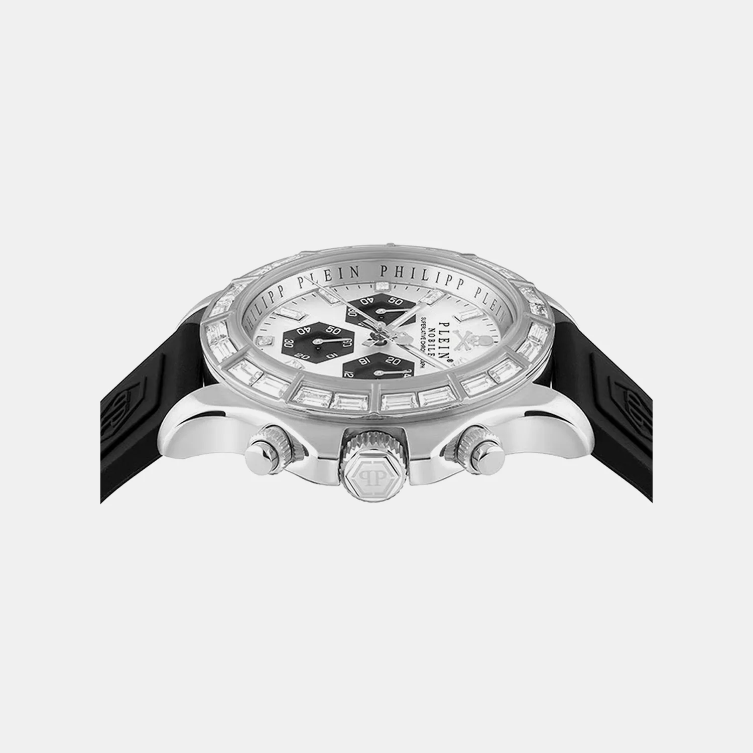 Men Quartz Silver Dial Chronograph Silicone Watch PWVAA0123 - Image 2