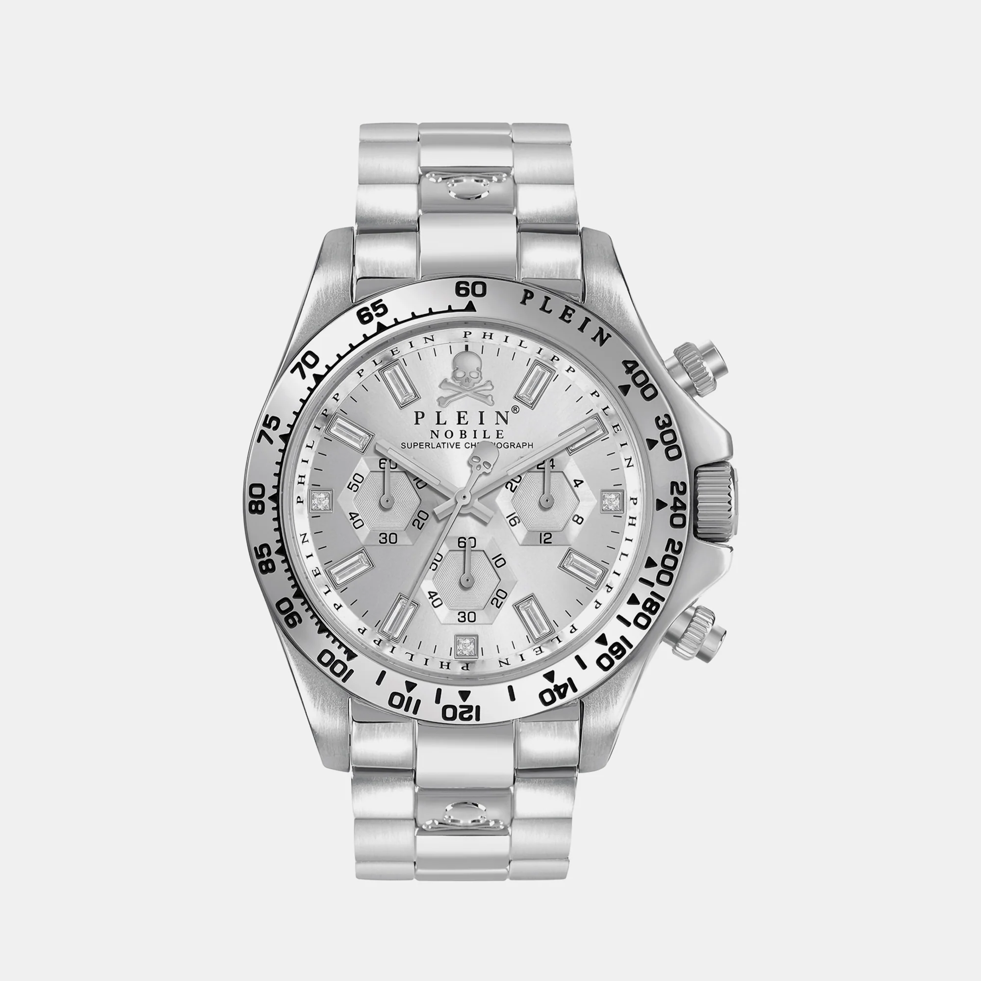 Men Quartz White Dial Chronograph Stainless Steel Watch PWCAA0321