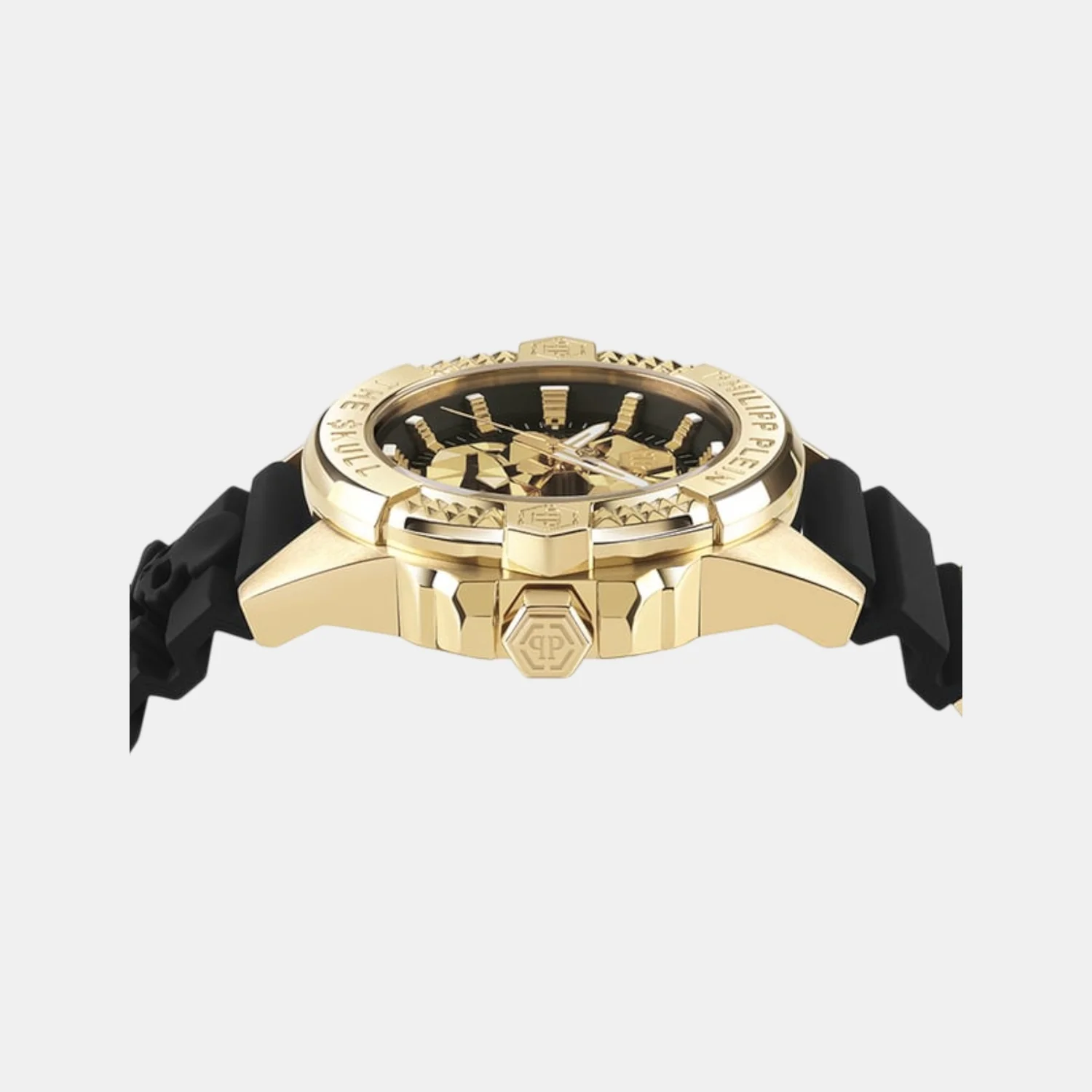 Skull Men Quartz Two Tone Dial Analog Silicone Watch PWAAA0221 - Image 3