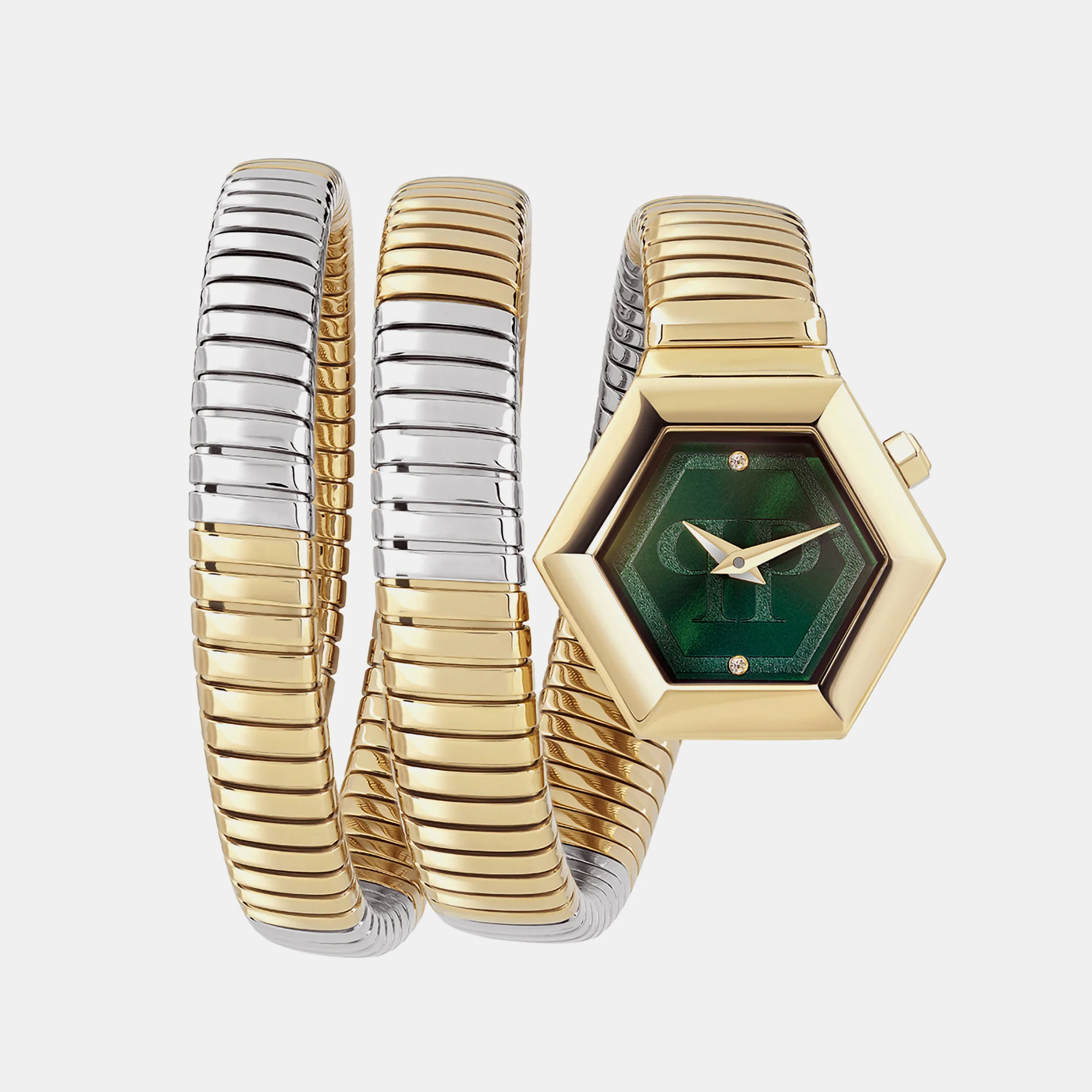 Street Couture Women Quartz Green Dial Analog Stainless Steel Watch PWZAA0323