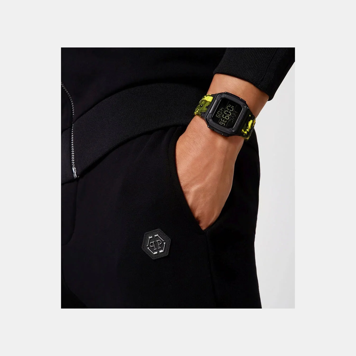 Unisex Quartz Black Dial Digital Silicone Watch PWHAA1722 - Image 5