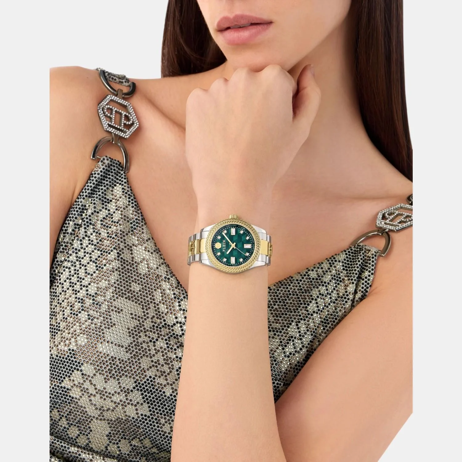 Women Automatic Green Dial Analog Stainless Steel Watch PWCDA0524 - Image 5