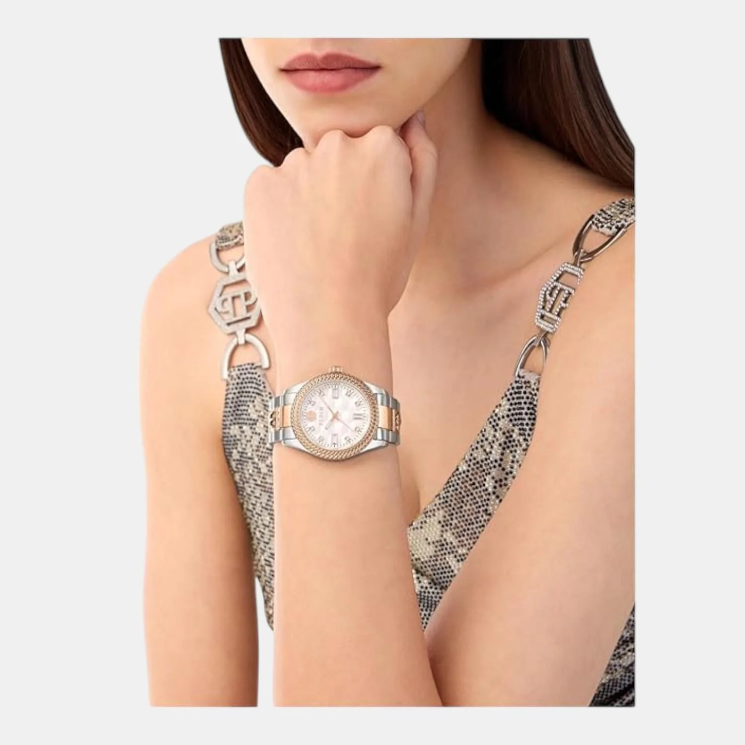 Women Automatic White & Silver Dial Analog Stainless Steel Watch PWCDA0724 - Image 5