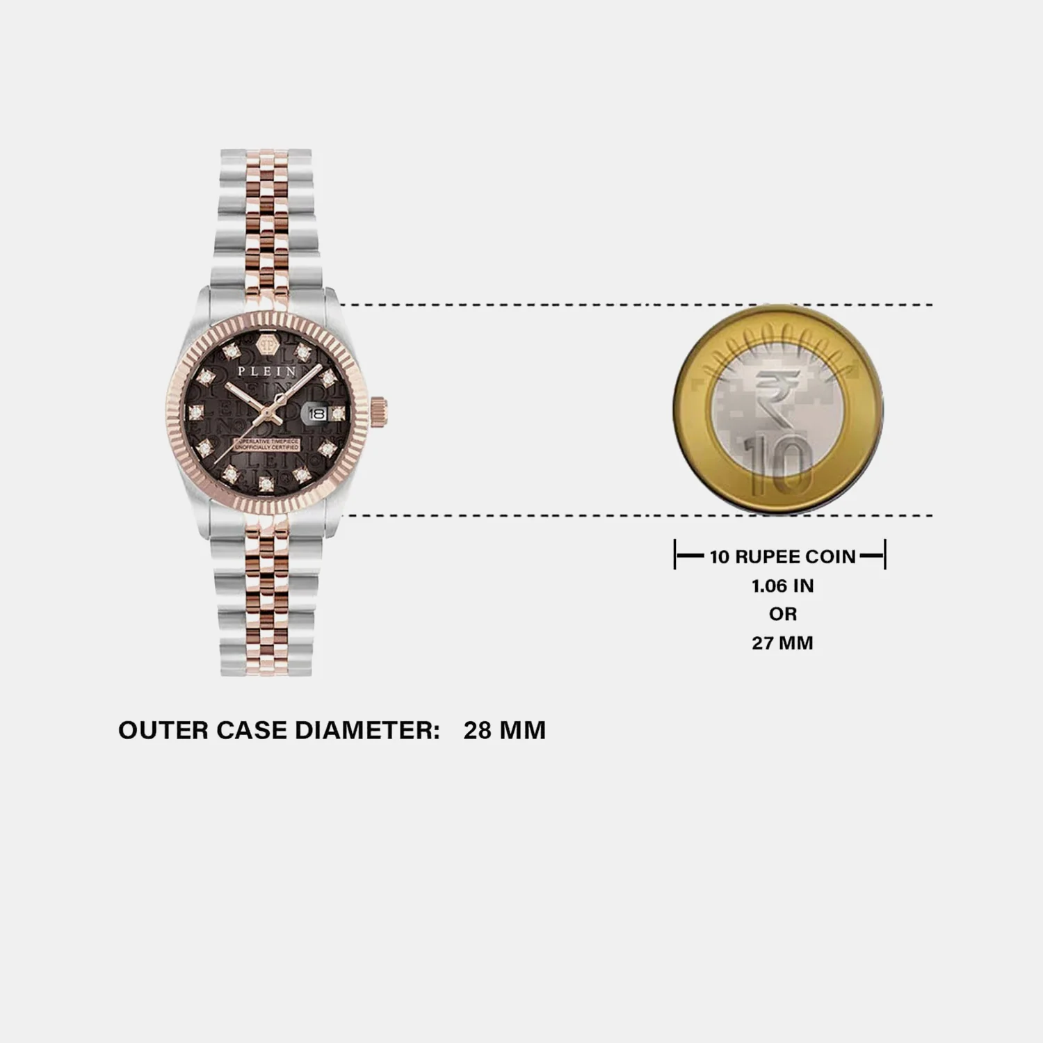 Women Quartz Brown Dial Analog Stainless Steel Watch PWNFA0625 - Image 4