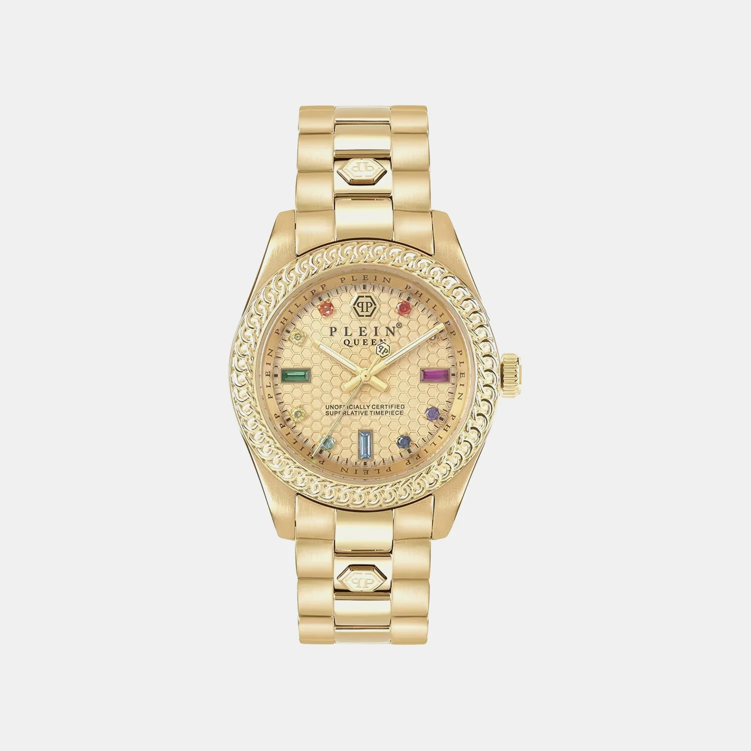 Women Quartz Gold Dial Analog Stainless Steel Watch PWDAA0721