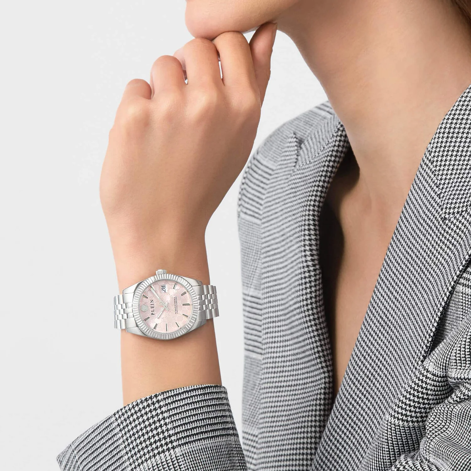 Women Quartz Pink Dial Analog Stainless Steel Watch PWYFA0826 - Image 2