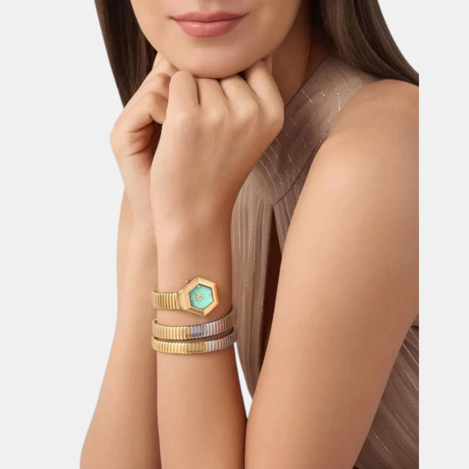 Women Quartz Turquoise Dial Analog Stainless Steel Watch PWZAA0725 - Image 5