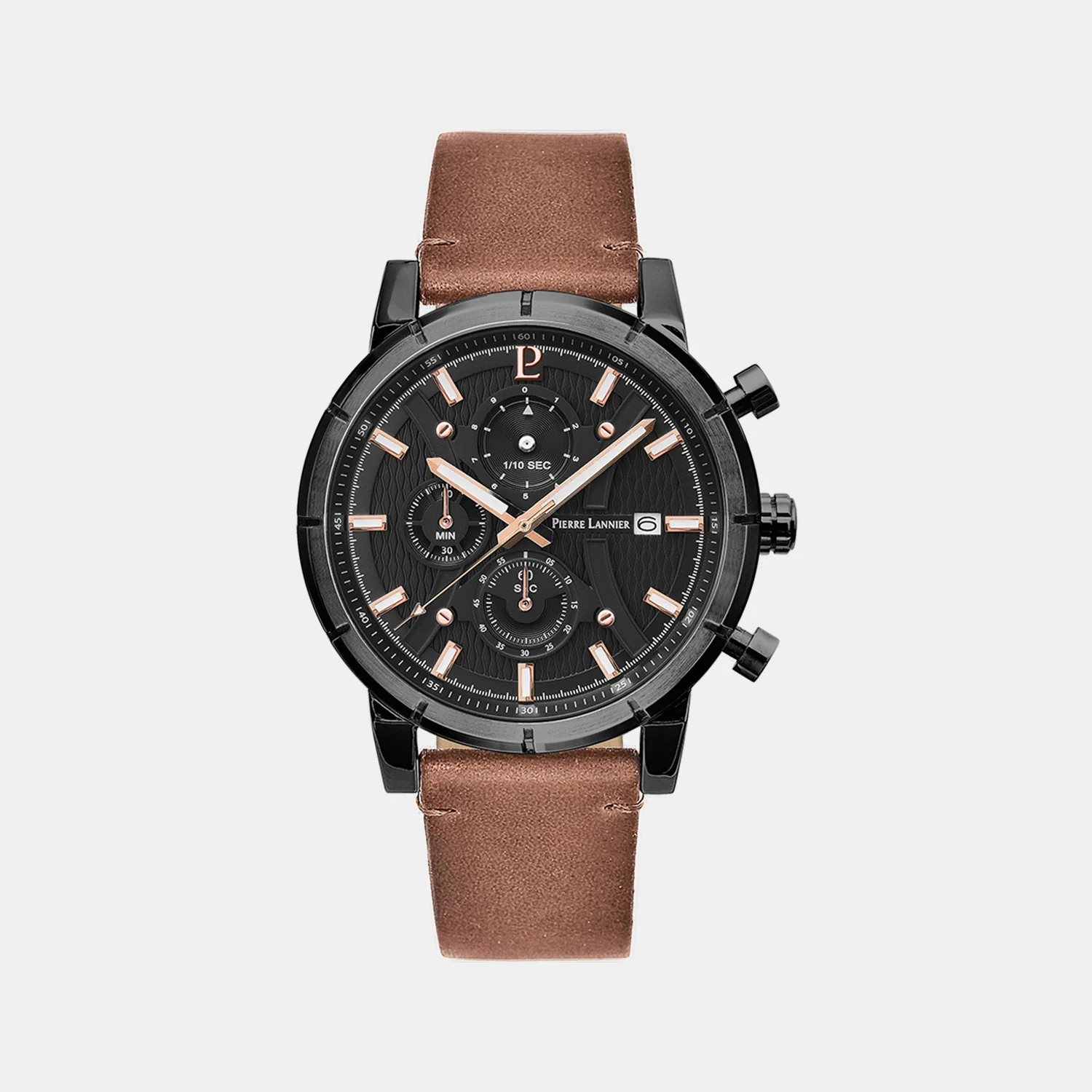 Criterium Men Quartz Black Dial Analog Leather Watch 224H434
