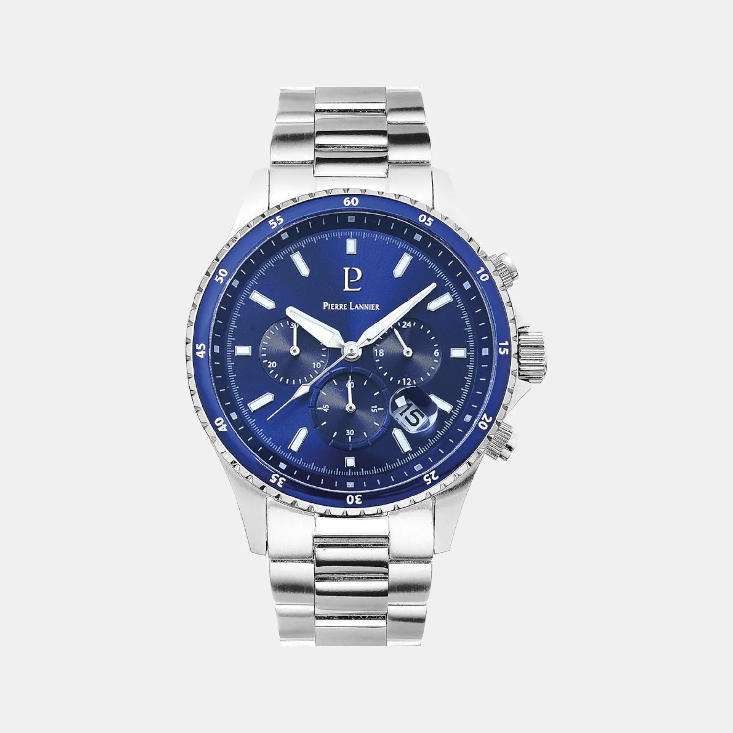 Cronos Men Quartz Blue Dial Chronograph Stainless Steel Watch 226G161