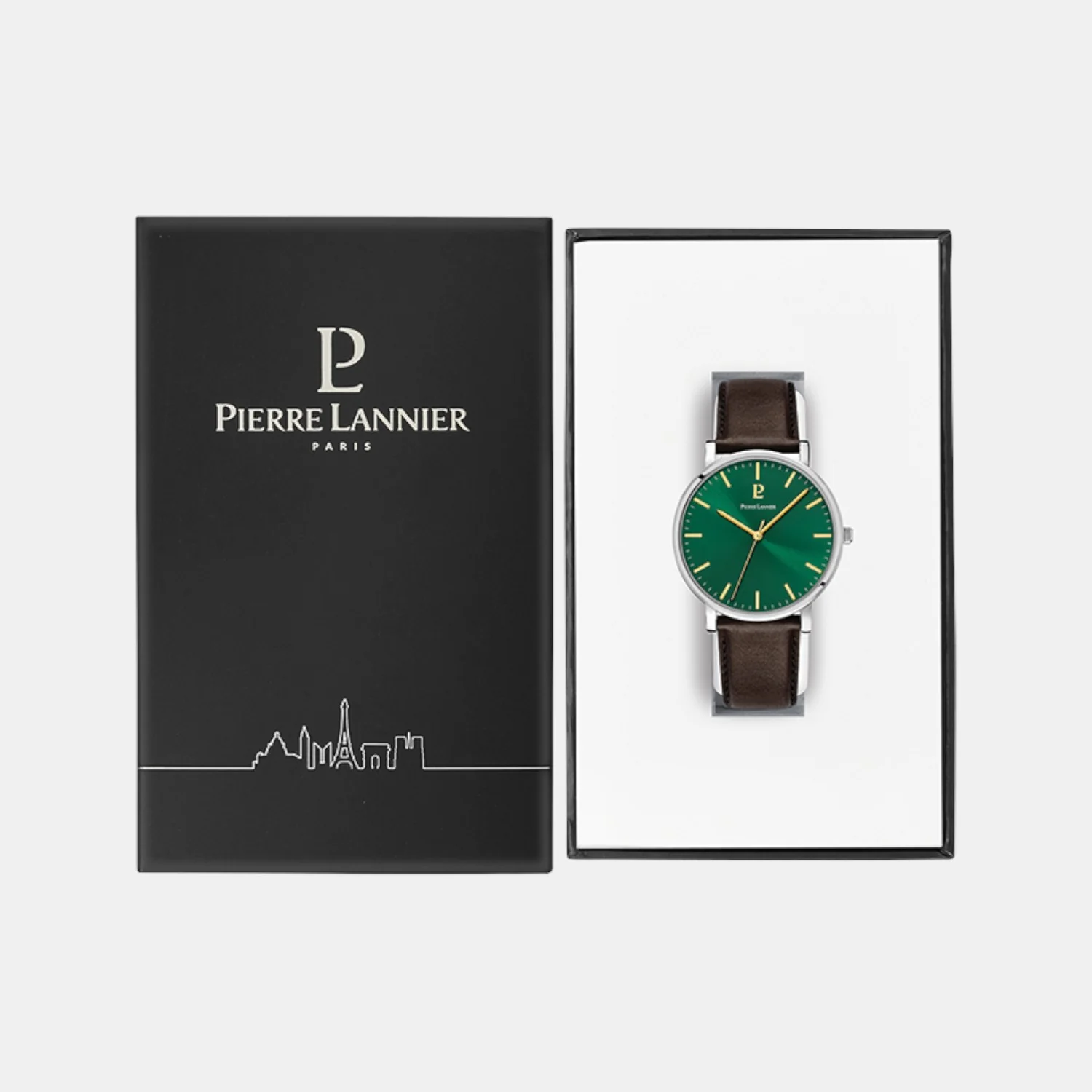 Essential Men Quartz Green Dial Analog Leather Watch 217G174 - Image 5
