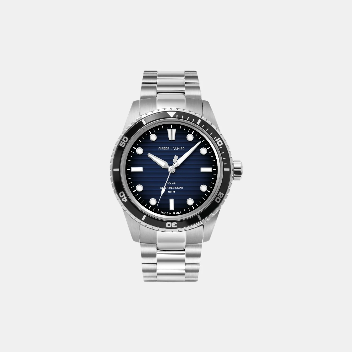 Inti Men Solar Blue Dial Analog Stainless Steel Watch 244H161 - Image 2